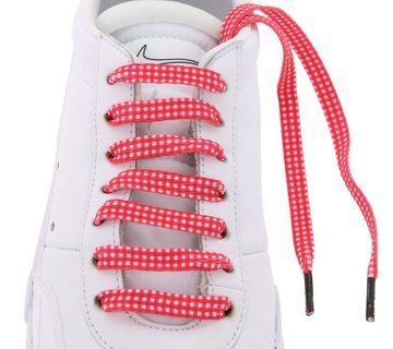 Tubelaces Schnürsenkel TubeLaces Schuhe Schnürsenkel coole Schnürbänder Schuhbänder Rot/Weiß kariert