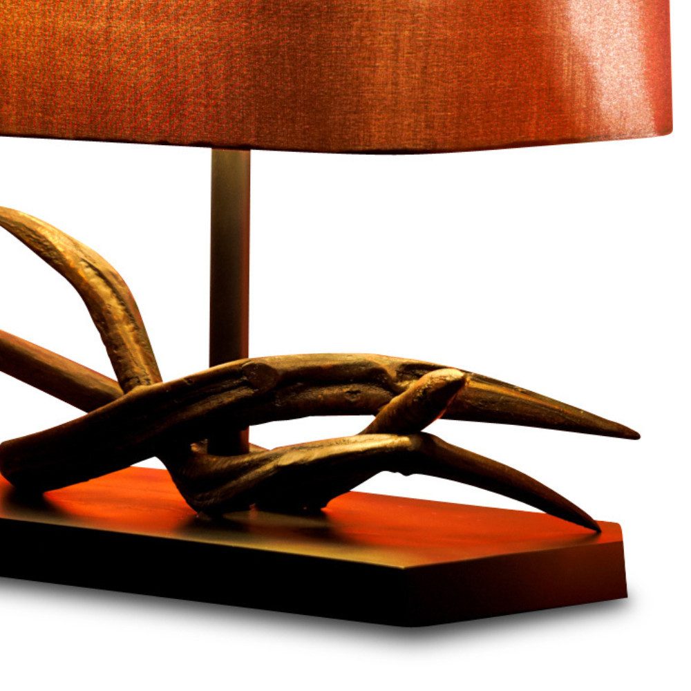 Kinaree Nachttischlampe Kudu Holz Tischlampe LEHUA II, ohne Leuchtmittel, 1x E27, handgefertigt in Thailand