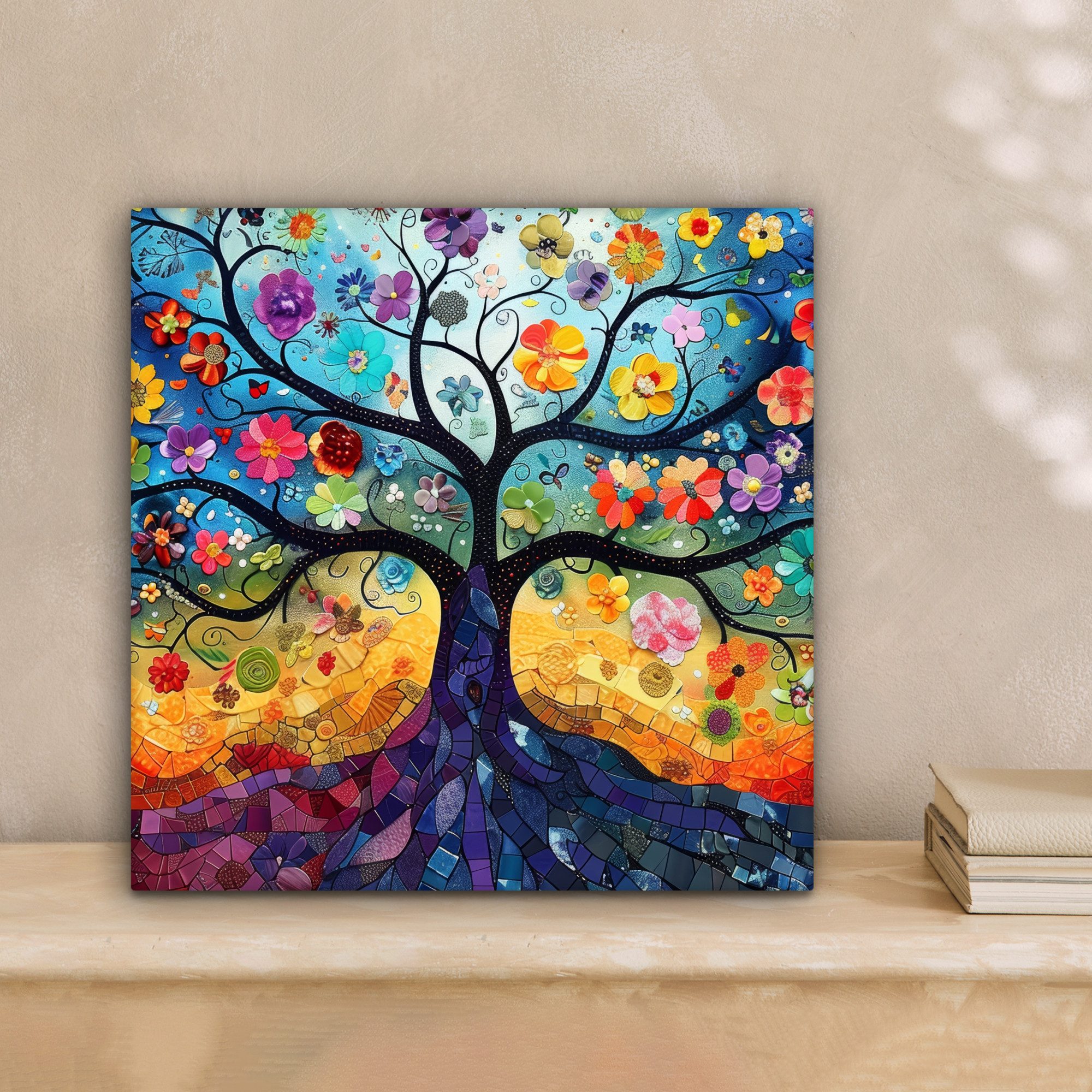OneMillionCanvasses® Leinwandbild Baum - Bunt - Blumen - Kunst - Abstrakt, günstig online kaufen