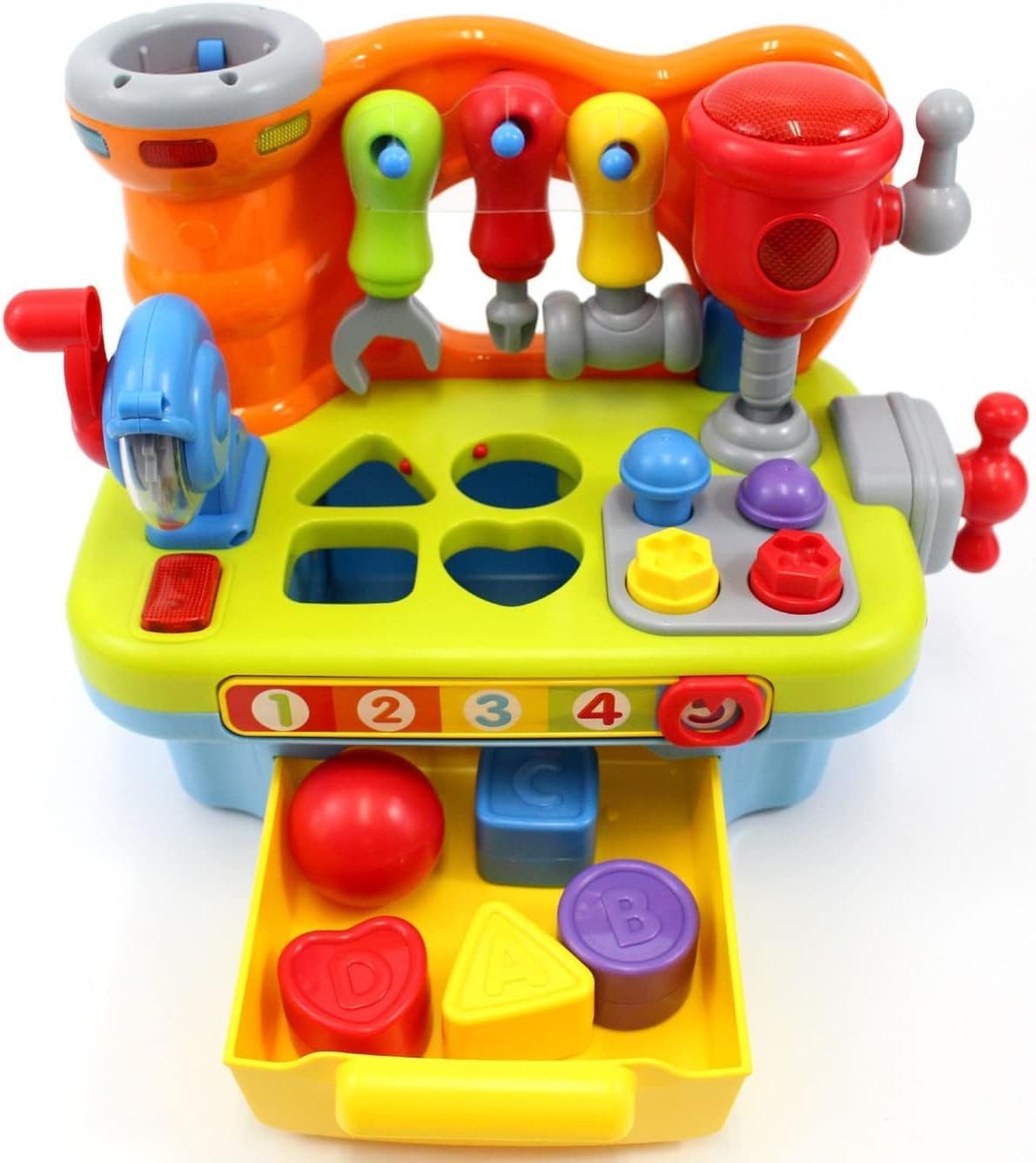FELIXLEO Spielwerkbank Werkbank Kinder Spielzeug 1-3 Jahre Musik Licht Formsortierer Set, (1-tlg)
