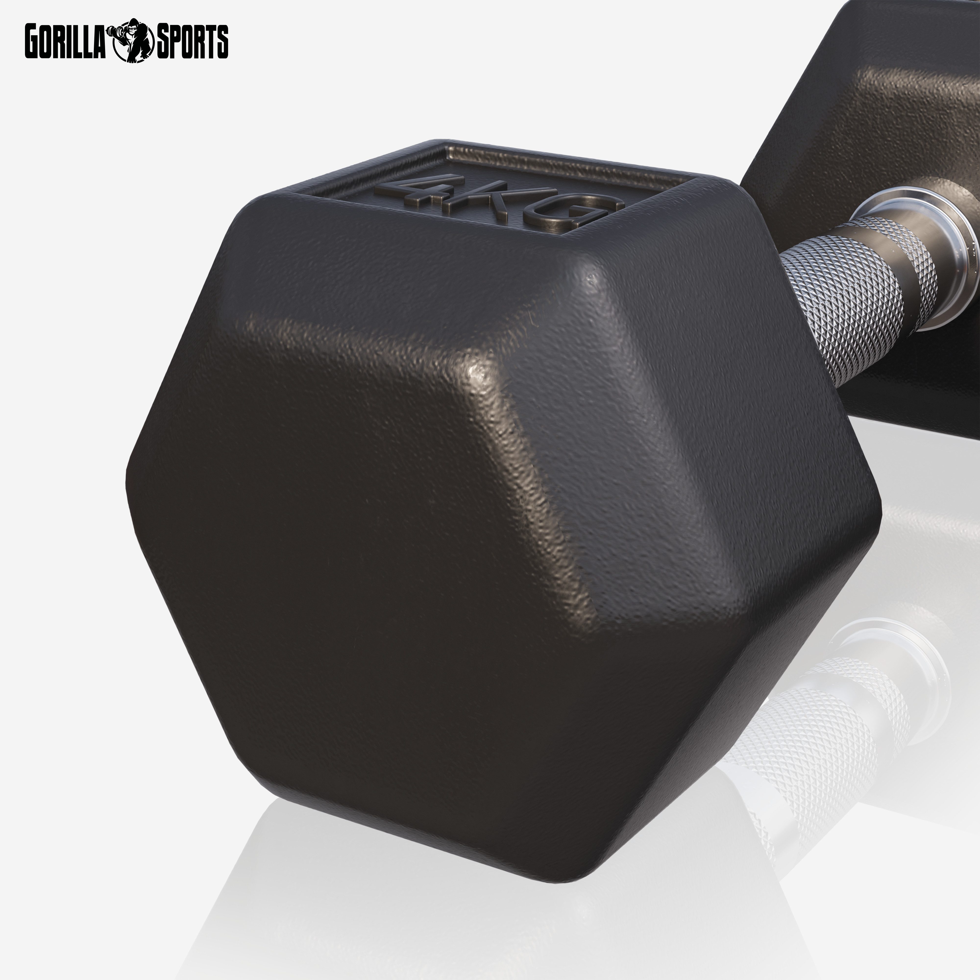 GORILLA SPORTS Kompakthantel Hexagon Kurzhantel Gummi 2-50 kg