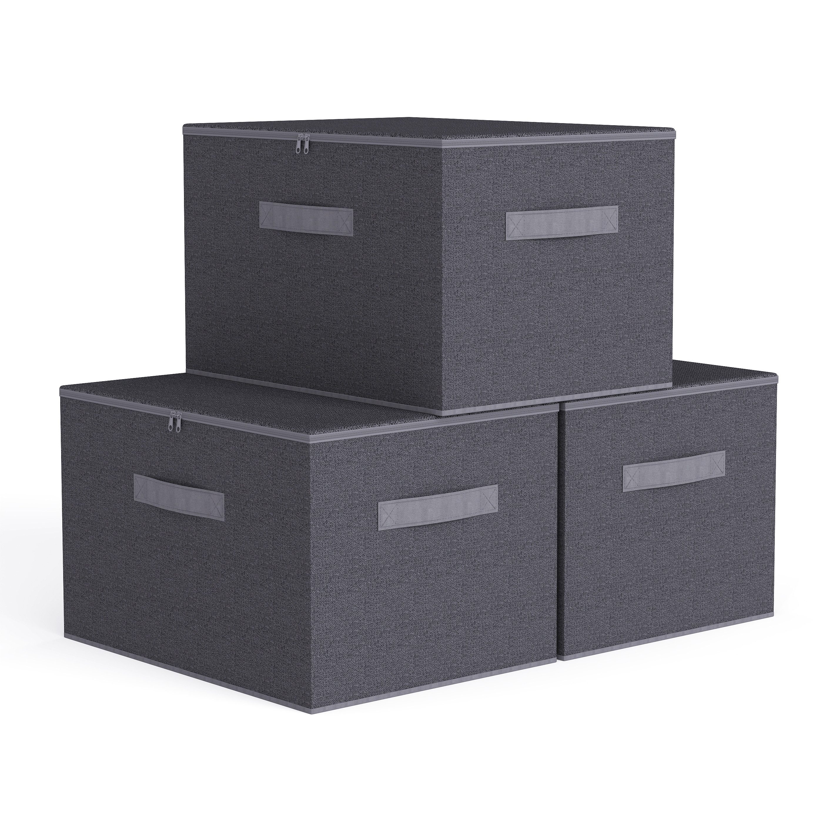 Sekey Aufbewahrungsbox Aufbewahrungsbox mit Deckel aus Vliesstoff Faltbare Stoffboxen, Faltbox Organizer für Kleidung Aufbewahrungsboxen für Schrank Regal
