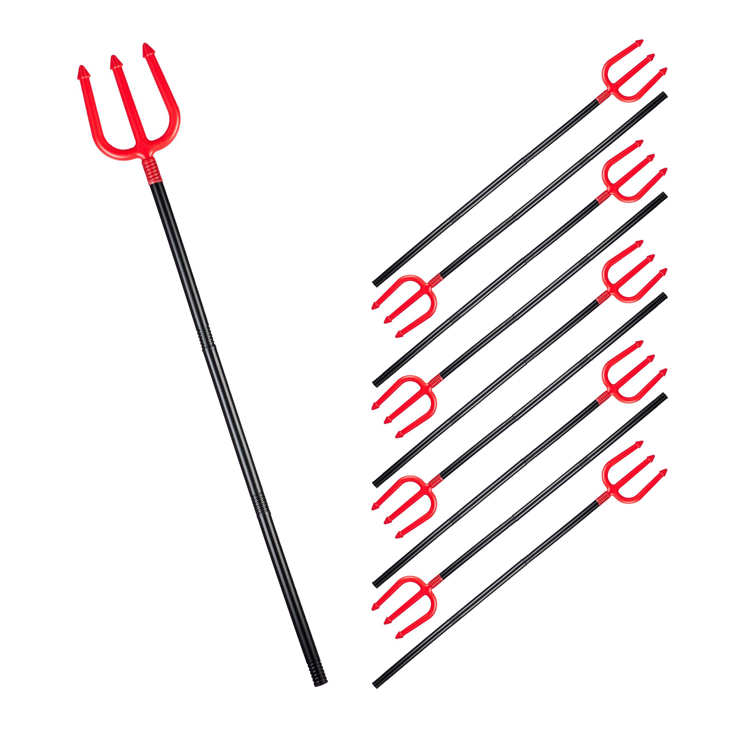 relaxdays Teufel-Kostüm 10 x Teufelsgabel Dreizack 113 cm
