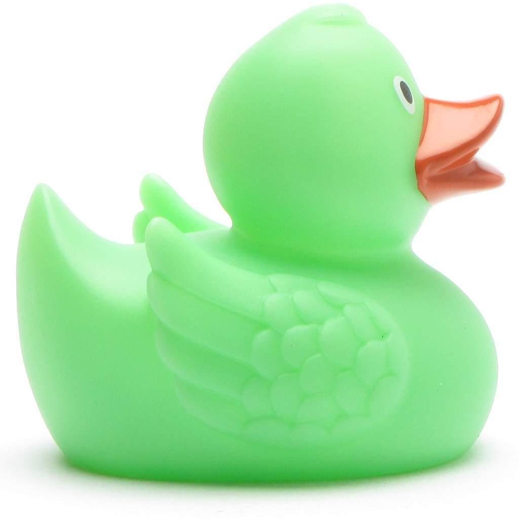 Magic Duck mit UV-Farbwechsel - Badeente zu lila grün Badespielzeug Quietscheente Schnabels