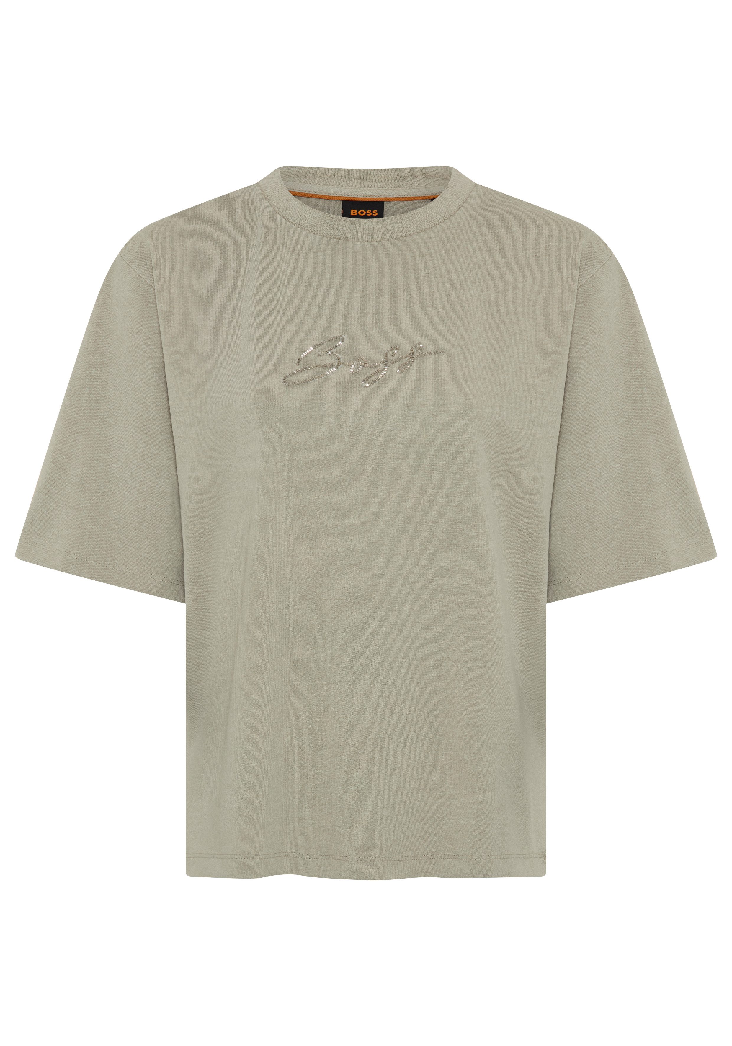BOSS ORANGE T-Shirt Eregular Premium Damenmode im Relaxed Fit, Print
