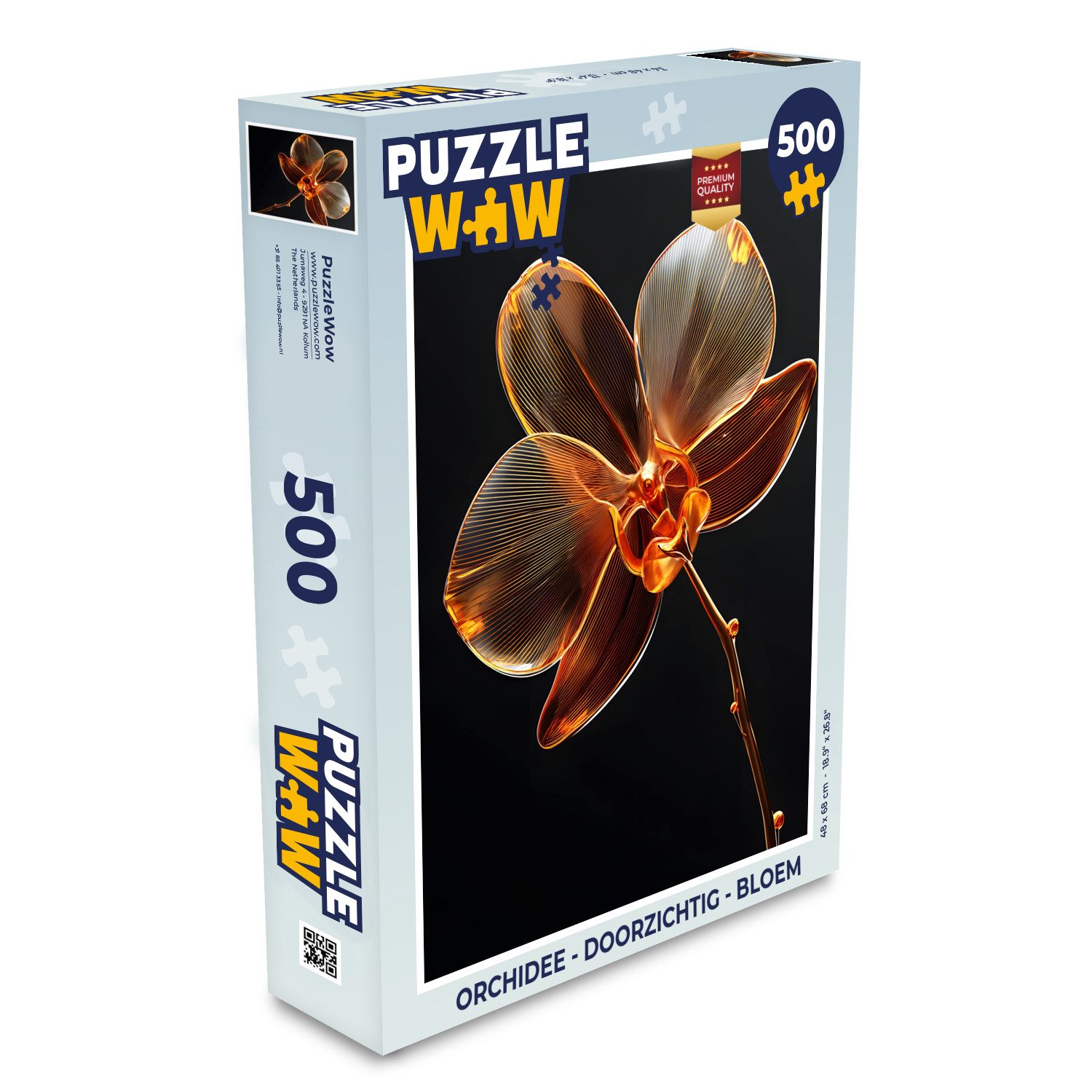MuchoWow Puzzle Orchidee - Transparent - Blume, 500 Puzzleteile, Foto-Puzzle, Bilderrätsel, Puzzlespiele, Spielzeug