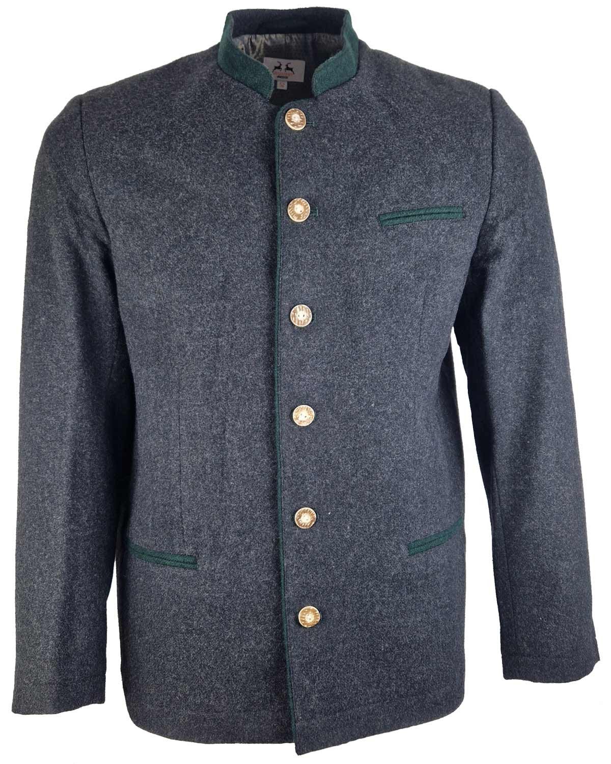 Trachtenstrickjacke Trachtenjacke Janker 'Erlach', Anthrazith Grün