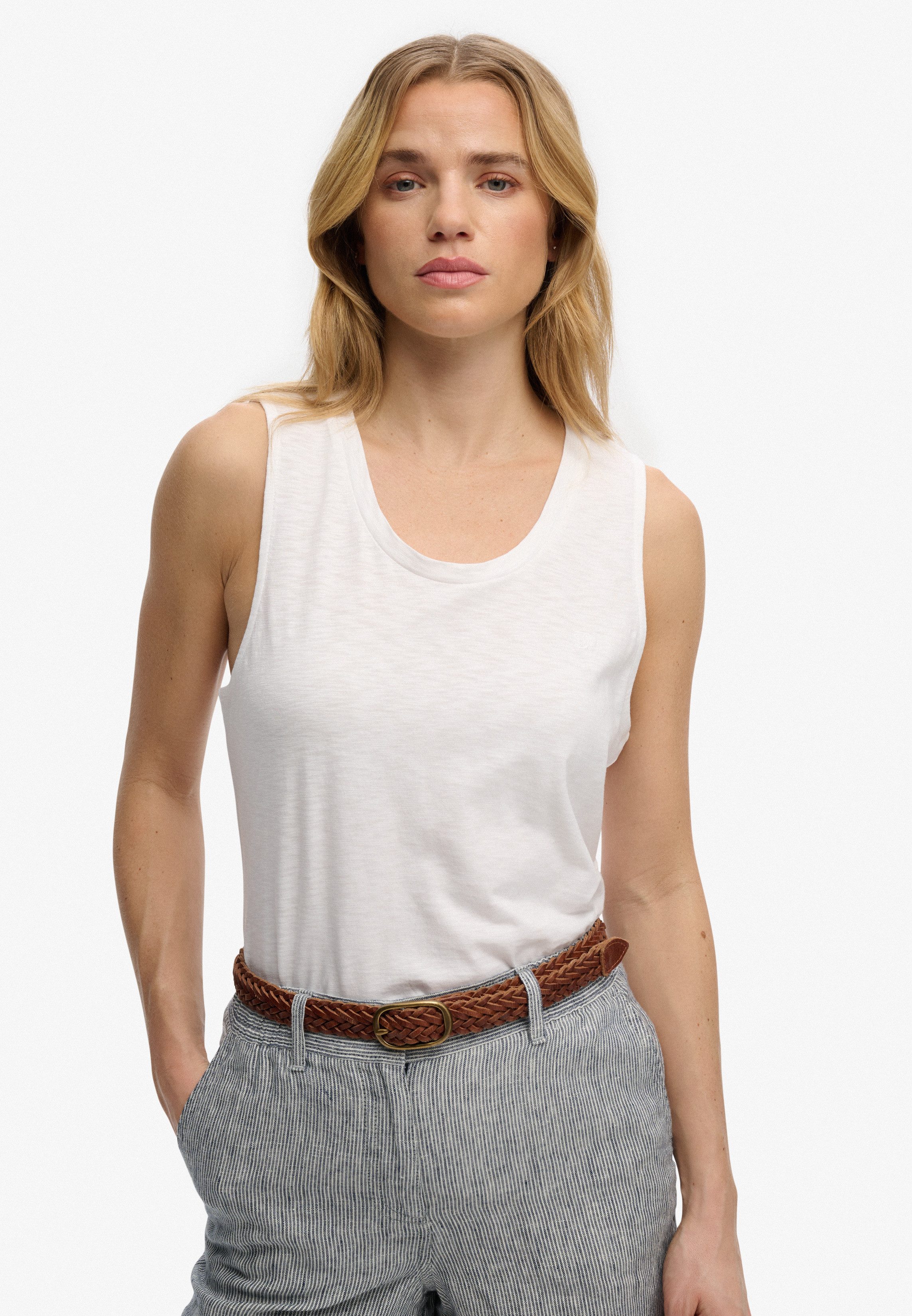 Superdry Tanktop SCOOP NECK TANK Baumwollmischung, regular fit