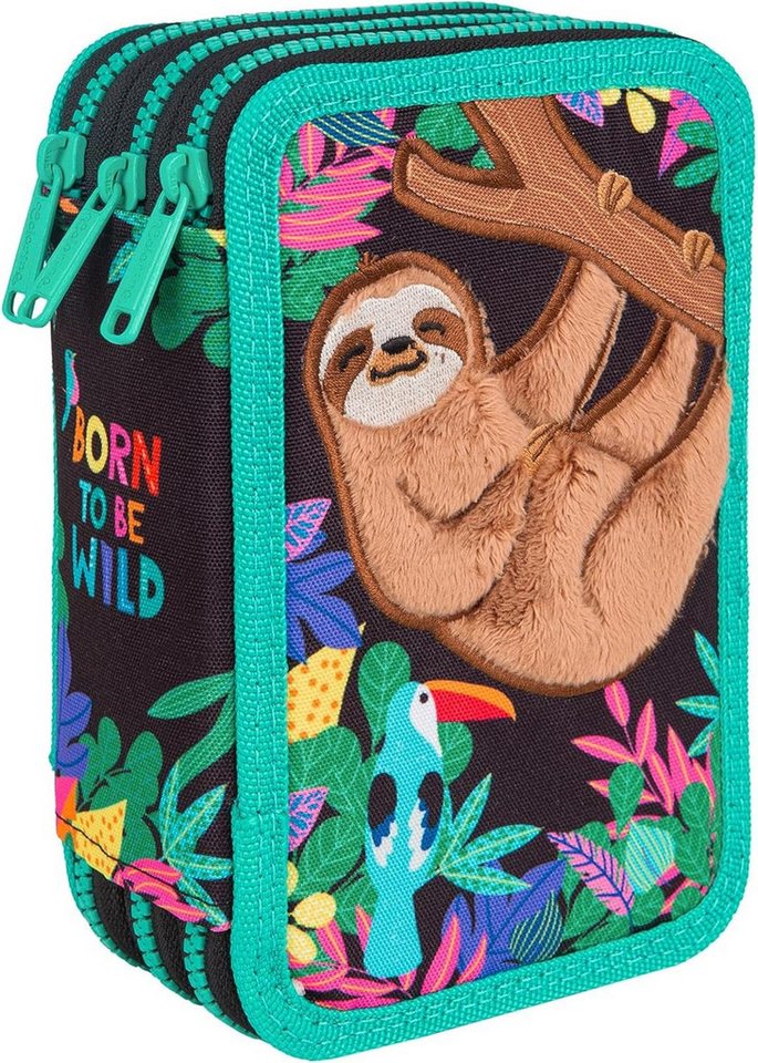 Thumbnail - GOLDKIDS Federmäppchen Federtasche 3-fache, (Federtasche Schülerplaner Faultier Federmäppchen 46-teilig gefüllte Schüler...