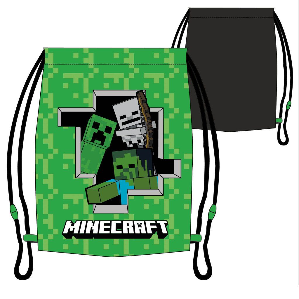 Minecraft Kinderrucksack Minecraft Creeper Sporttasche Turnbeutel 37 cm (1-tlg)
