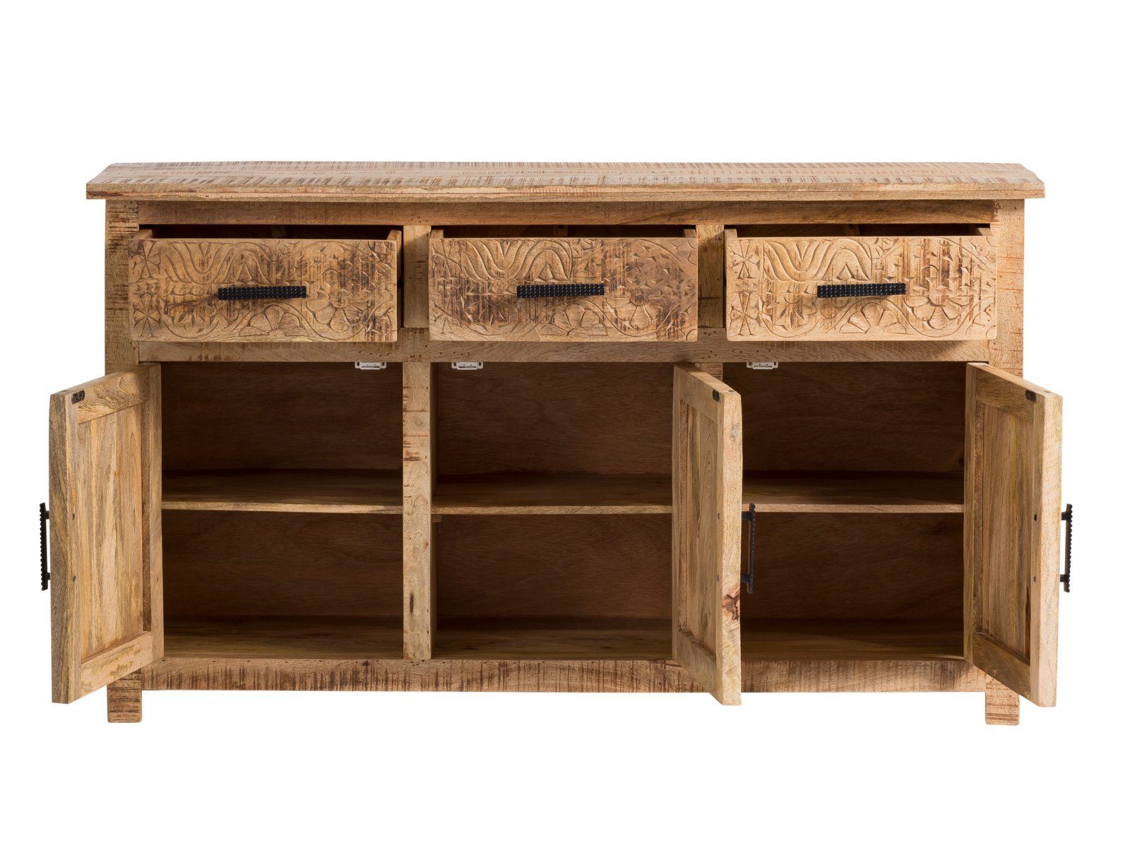 massivum Sideboard Mumbai, Anrichte aus Massivholz Landhaus (13 St)