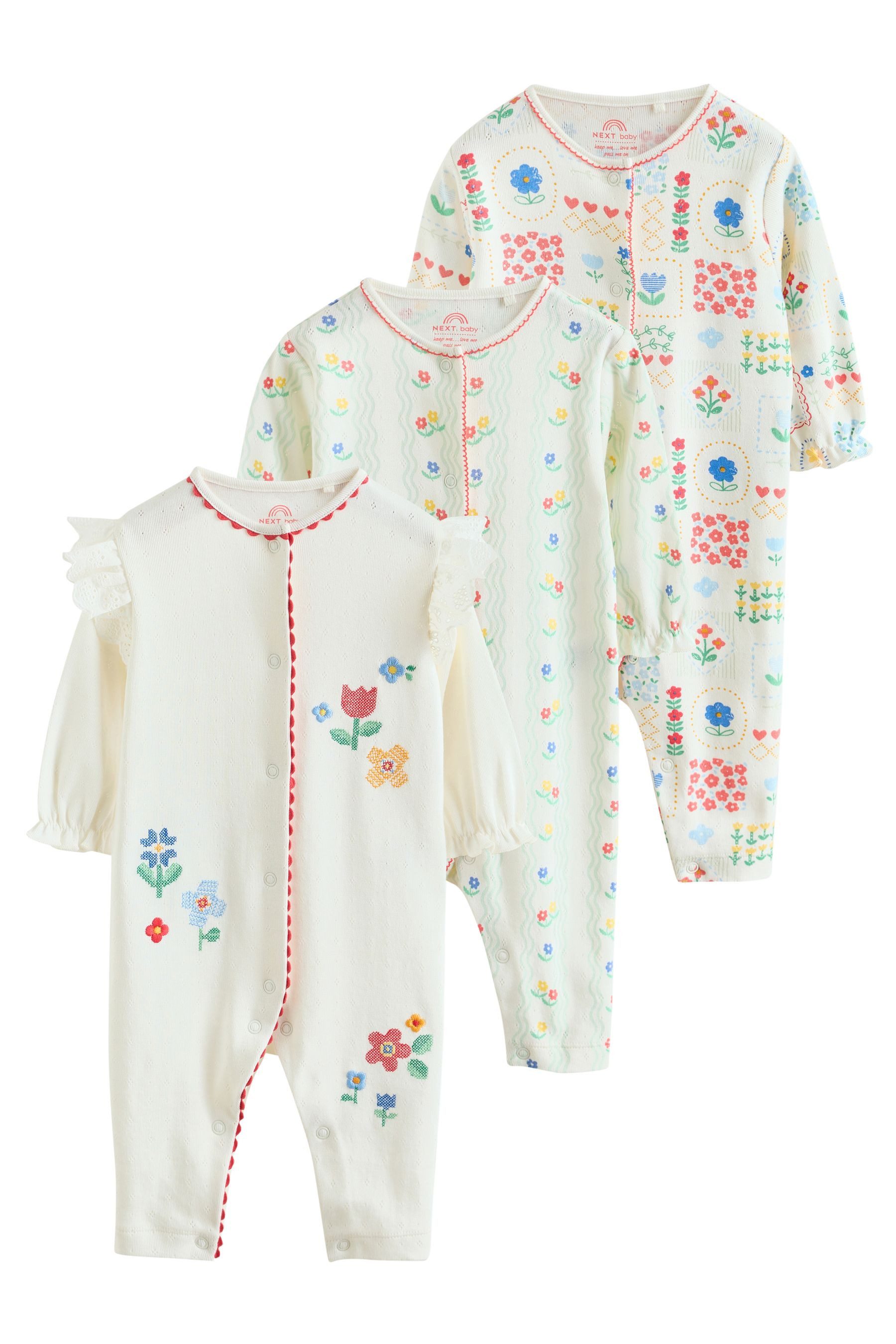 Schlafoverall Gerippte Babyschlafanzüge, 3er-Pack