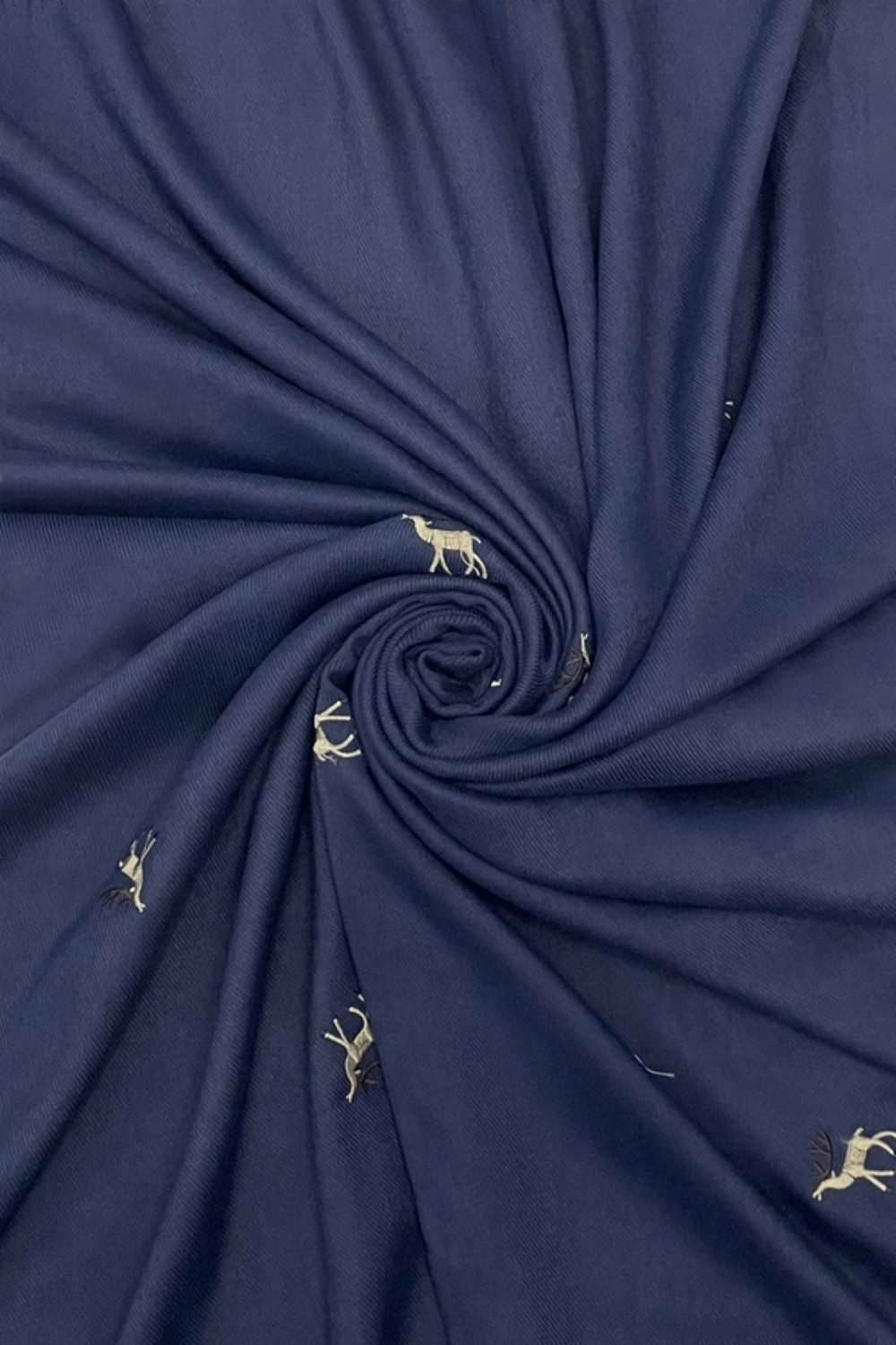 Fashion Scarf World Modeschal Eleganter Damen-Schal mit Rentier-Stickerei, Fein verarbeitet und mit stilvollen Fransen