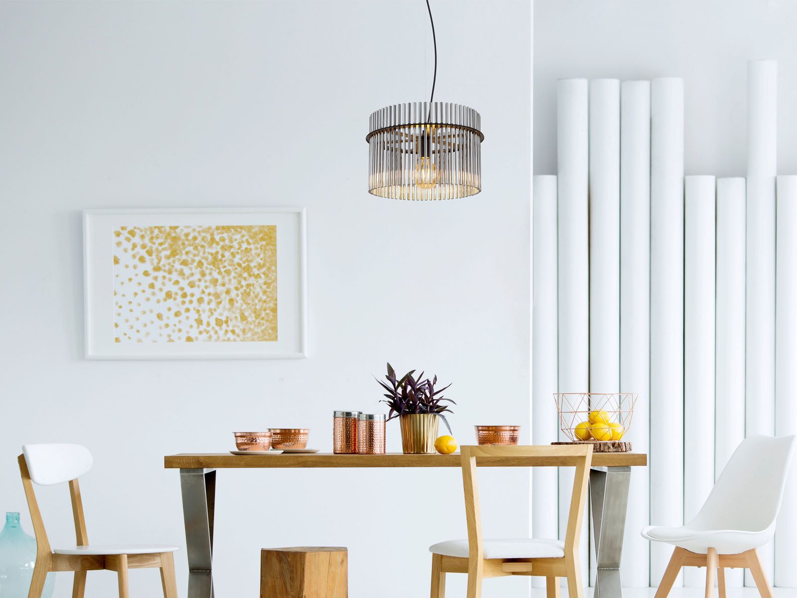 GLOBO LIGHTING LED Pendelleuchte, Dimmfunktion, LED wechselbar, warmweiß, Groß-e ausgefallene Esstisch-lampe hängend für über Couchtisch, Ø 40cm