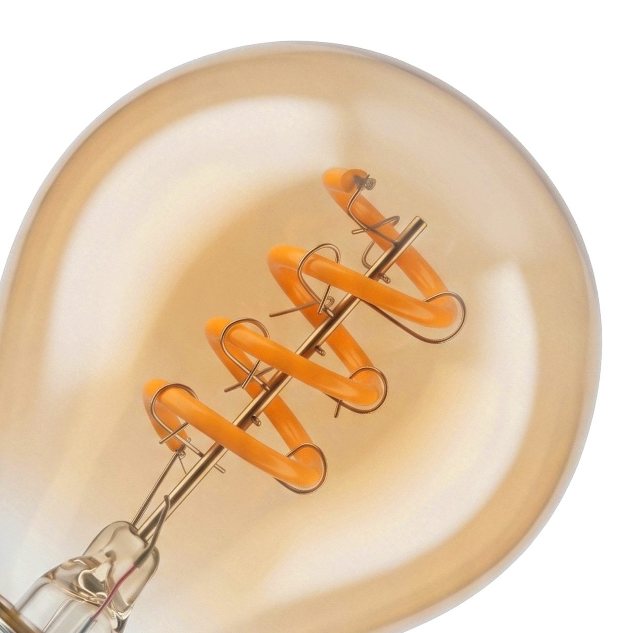 hofstein LED-Leuchtmittel 4er Set Glühbirne Extra Warmweiß dimmbar 4 Watt, E14, 2200 Kelvin, 220 Lumen, Kerze, Filament Spirale, Amber – Bild 5 von 5