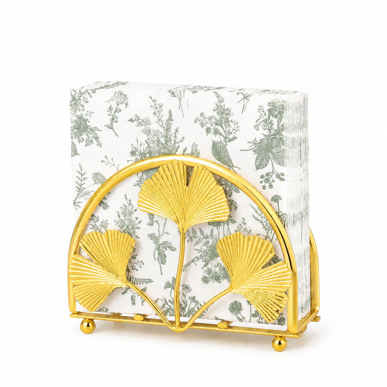 Diwzbyn Toilettenpapierhalter Serviettenhalter Ginkgo Blatt, Tisch Napkin Halter modern, Für Papier-Servietten, Küche, Esszimmer & Café Deko