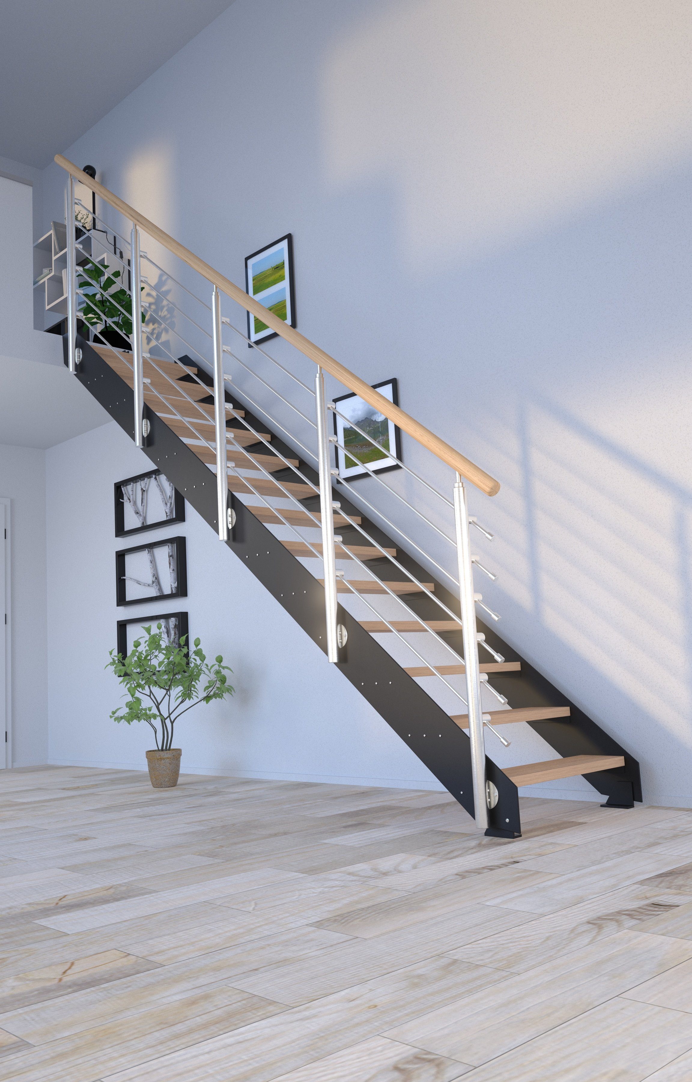 Starwood Geteilte Systemtreppe Stufen Kos, offen, Design,