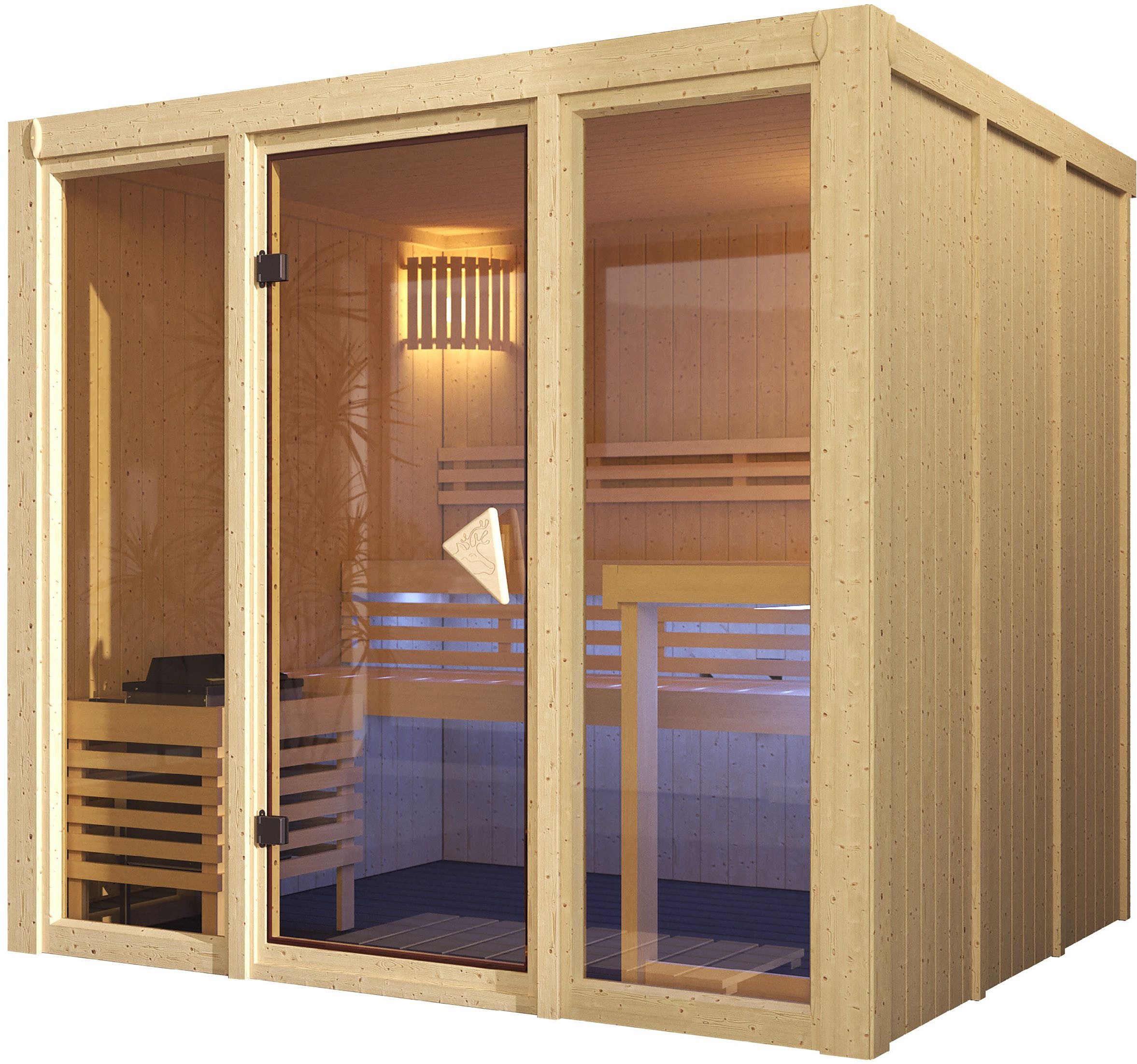 Karibu Sauna Alani 4, BxTxH: 216 x 199 x 198 cm, 68 mm, verschiedene Varianten