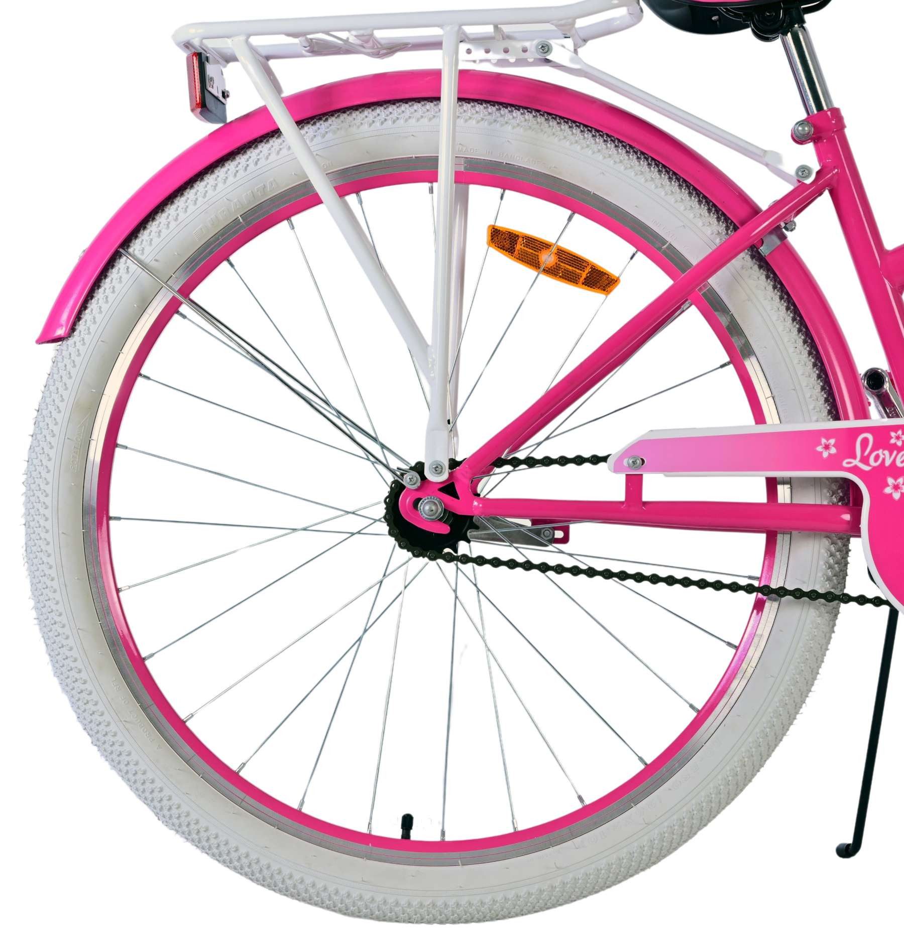 Volare Kinderfahrrad Volare Lovely Kinderfahrrad für Mädchen - 26 Zoll in Pink, Das Fahrrad hat sowohl eine Handbremse als auch eine Rücktrittbremse