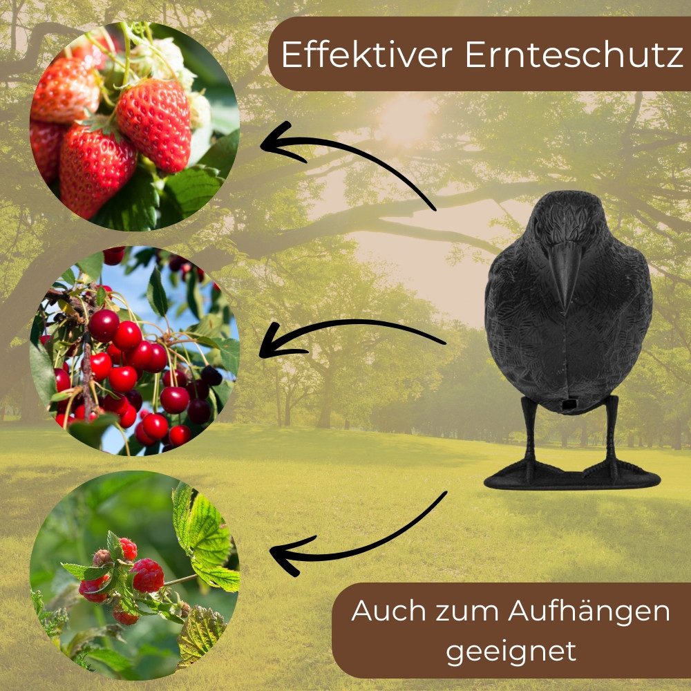 GarPet Vogel-Schreck Taubenabwehr Vogelabwehr Schwarzer Rabe Attrappe Taubenschreck Balkon – Bild 3 von 5