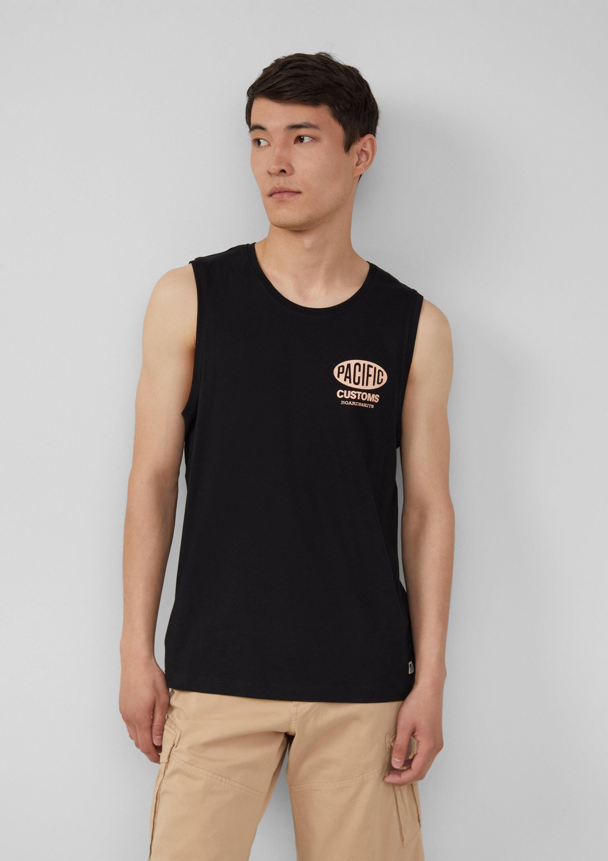 s.Oliver Kurzarmshirt T-Shirt Tanktop aus Baumwollle mit Frontprint günstig online kaufen