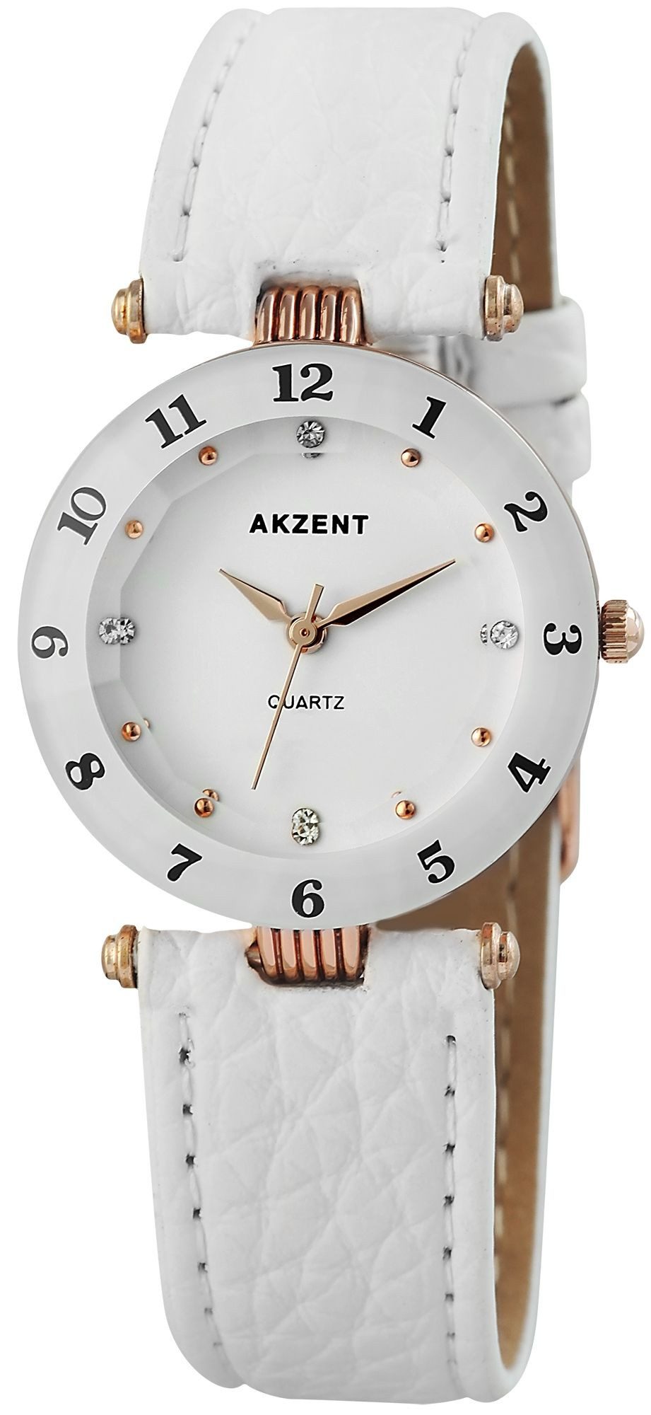 AKZENT Quarzuhr SS7342000014 Akzent Damenuhr mit Lederimitationsarmband günstig online kaufen