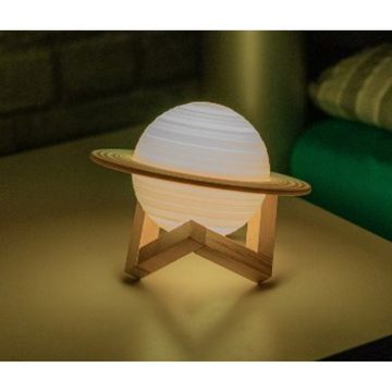 ChiliTec LED Dekolicht Tischleuchte Dekoleuchte Saturn 3D Ø 15cm Akku Tischlampe