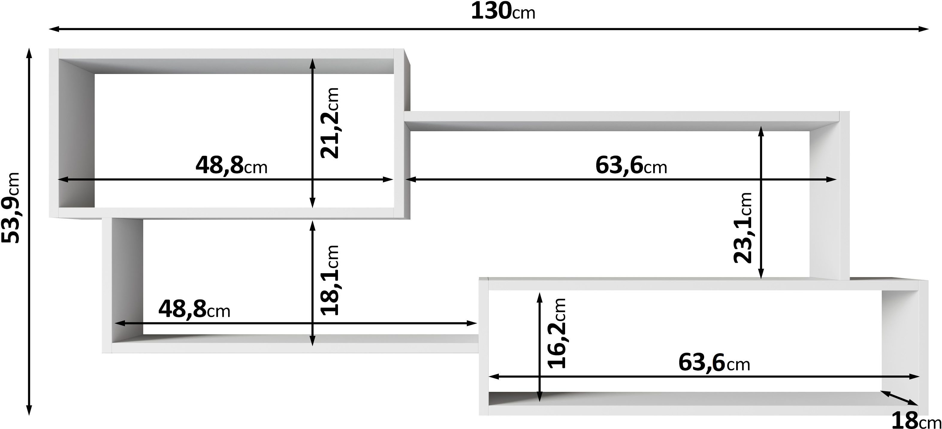 Home affaire Wandboard Wandregal Trio, 1-tlg., Ideal als Bücherregal, Dekoregal oder Ablage im Büro – Bild 5 von 5