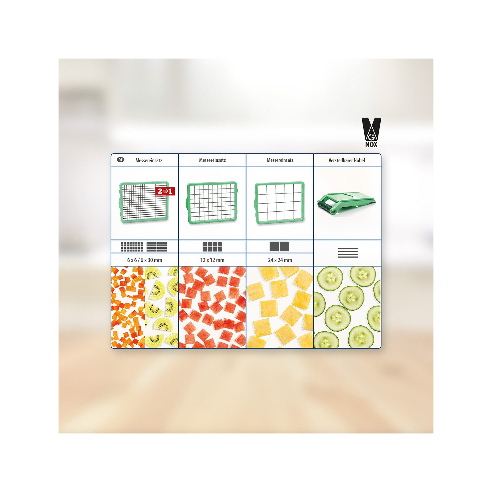 Genius Gemüseschneider Nicer Dicer Chef Gemüsehobel 10.tlg, Küche Helfer
