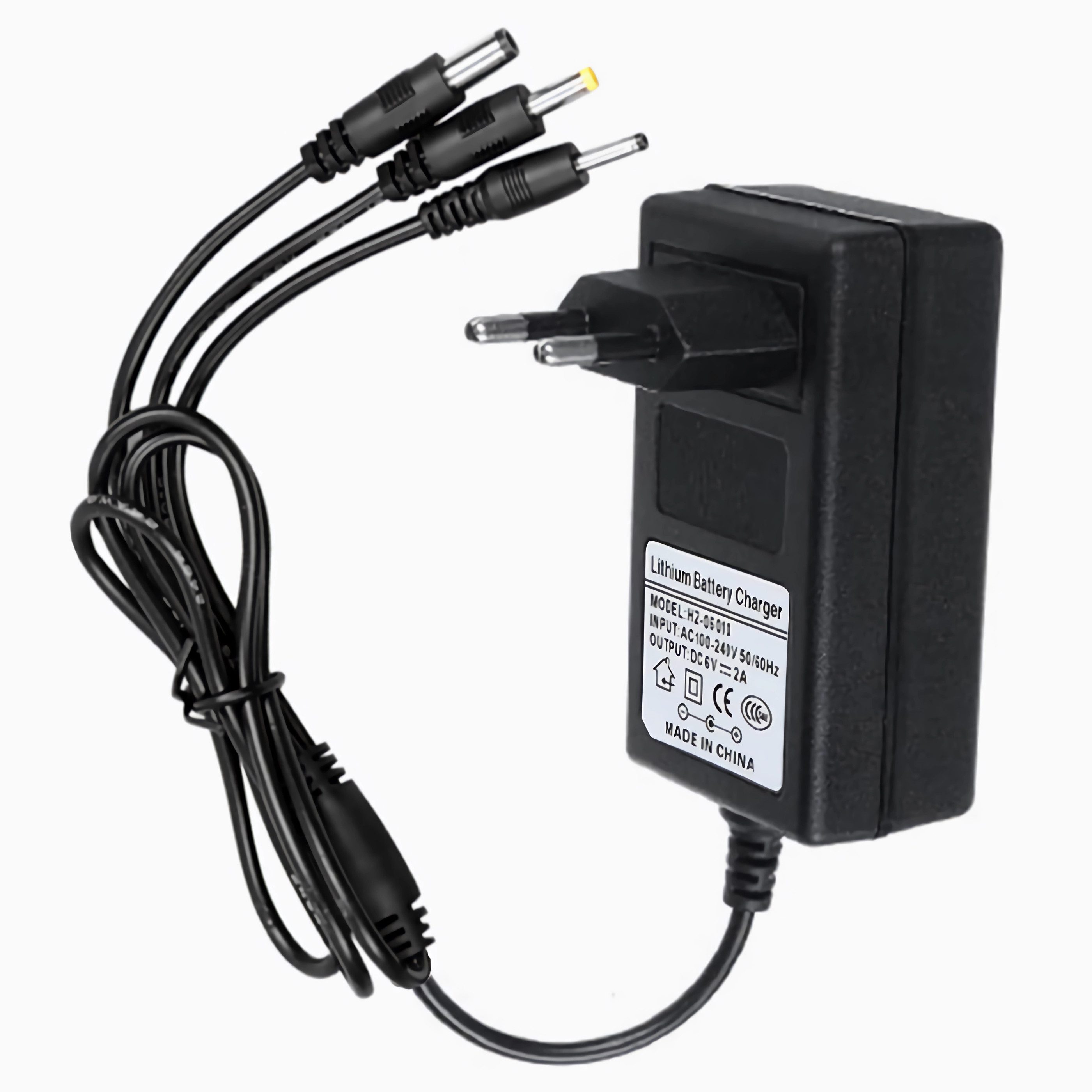 Bolwins R23C 6V2A Ladegerät Charger Netzteil Kinderfahrzeug Auto Motorrad Quad Universal-Netzteil (3-in-1 DC-Stecker (5.5×2.5 / 4.0×1.7 / 3.5×1.35 mm),6V 2A)