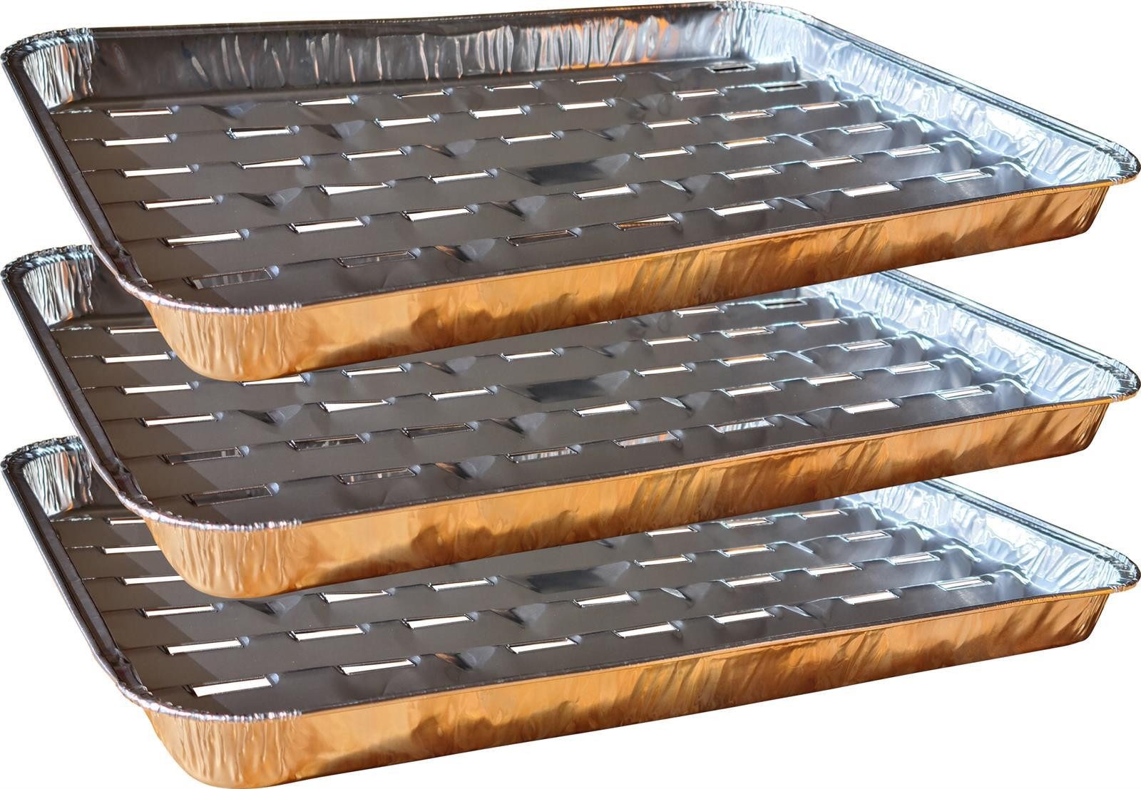 favorit Grillschale 3er Set Grillschale 34 x 22,5 x 3 cm, Aluminium, (Stück, 3-St., Grillschale), 3 Stück Aluminium Schale Grillschalen