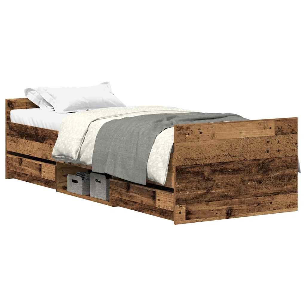 vidaXL Bett Bettgestell ohne Matratze Altholz-Optik 90x190cm Holzwerkstoff günstig online kaufen