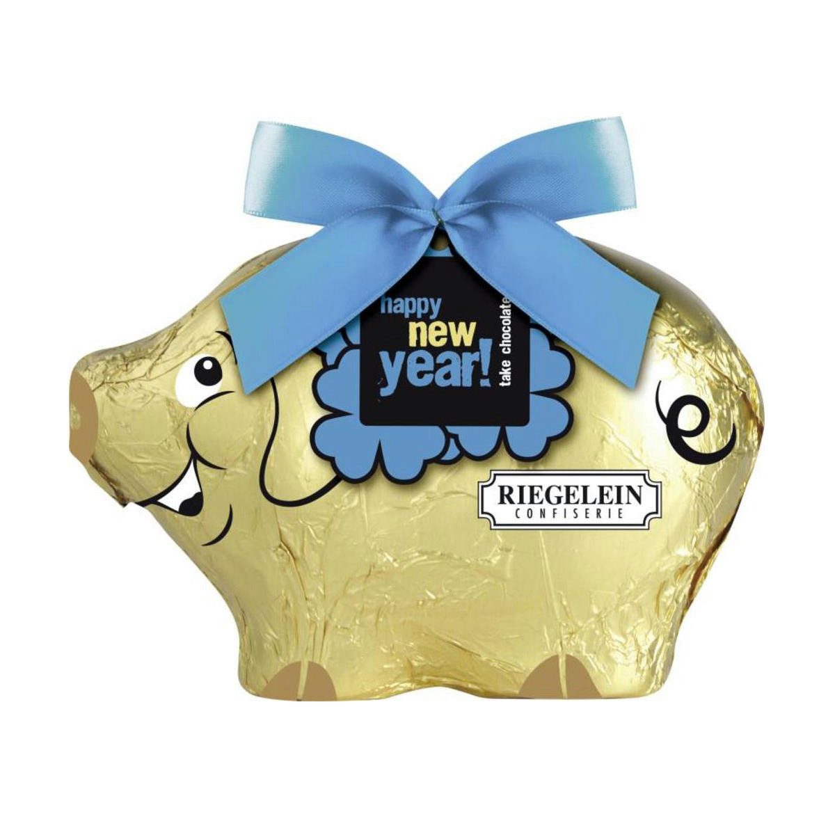 Riegelein Confiserie Schokolade, Riegelein Glückschwein mit schleife aus Vollmilchschokolade 40g