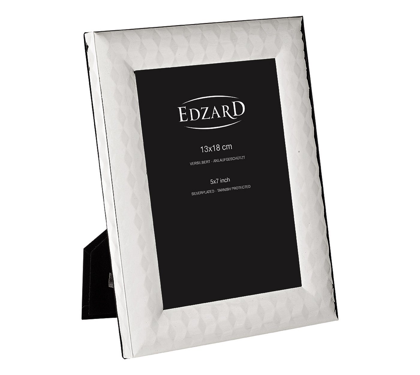 EDZARD Bilderrahmen »Faenza«, versilbert und anlaufgeschützt, für 13x18 cm  Foto - Fotorahmen, Rahmen für Foto zum Hinstellen und Aufhängen