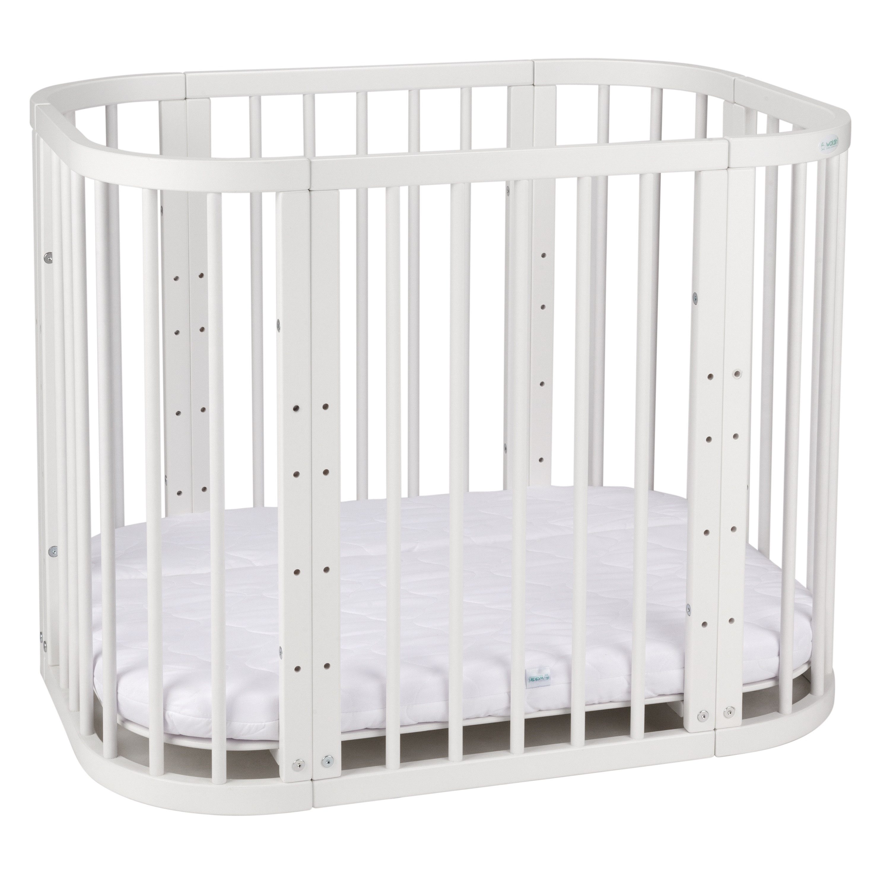 Waldin Babybett Babybett, Beistellbett aus Holz, 5in1 mit Matratze, Belüfte günstig online kaufen