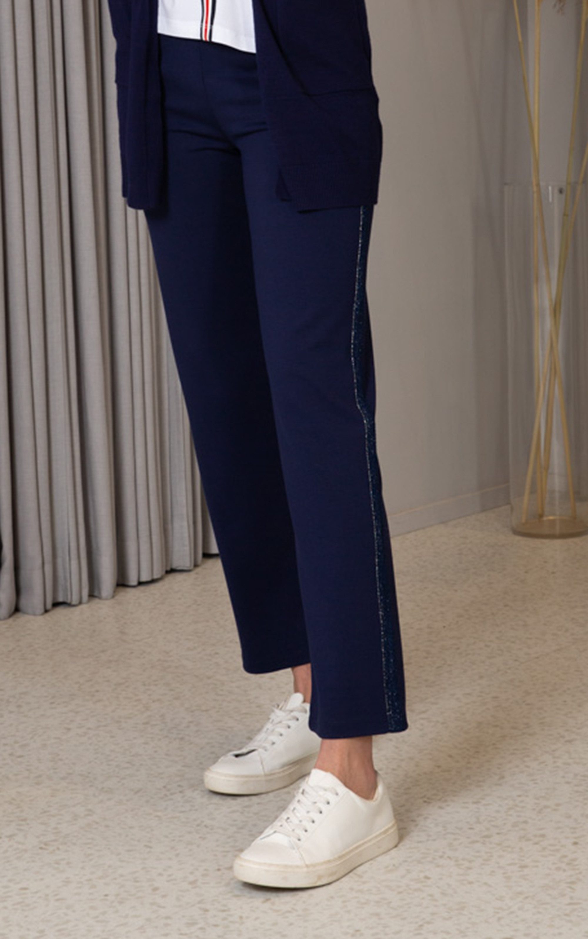 Passioni Strickhose mit seitlichem Lurexstreifen und günstig online kaufen
