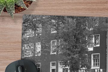 MuchoWow Gaming Mauspad Amsterdamer Grachten mit rosa Fahrradkiste (1-St), Büro für Tastatur und Maus, Mousepad Gaming, 90x60 cm, XXL, Großes