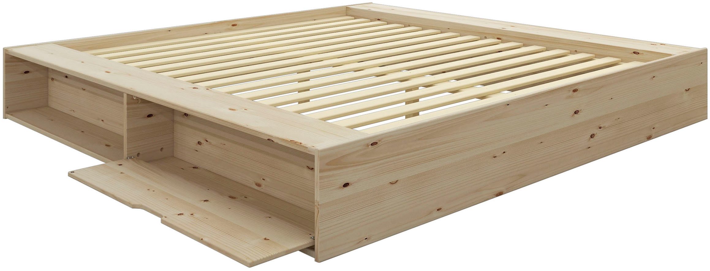 OTTO home Massivholzbett Erno, Stauraumbett Futonbett, 275KG belastbar (Breite/ Belastbarkeit: 120cm/275 KG, 180cm/275 KG), mit Lattenrost, FSC® zertifiziert, viel Stauraum + Ablagen