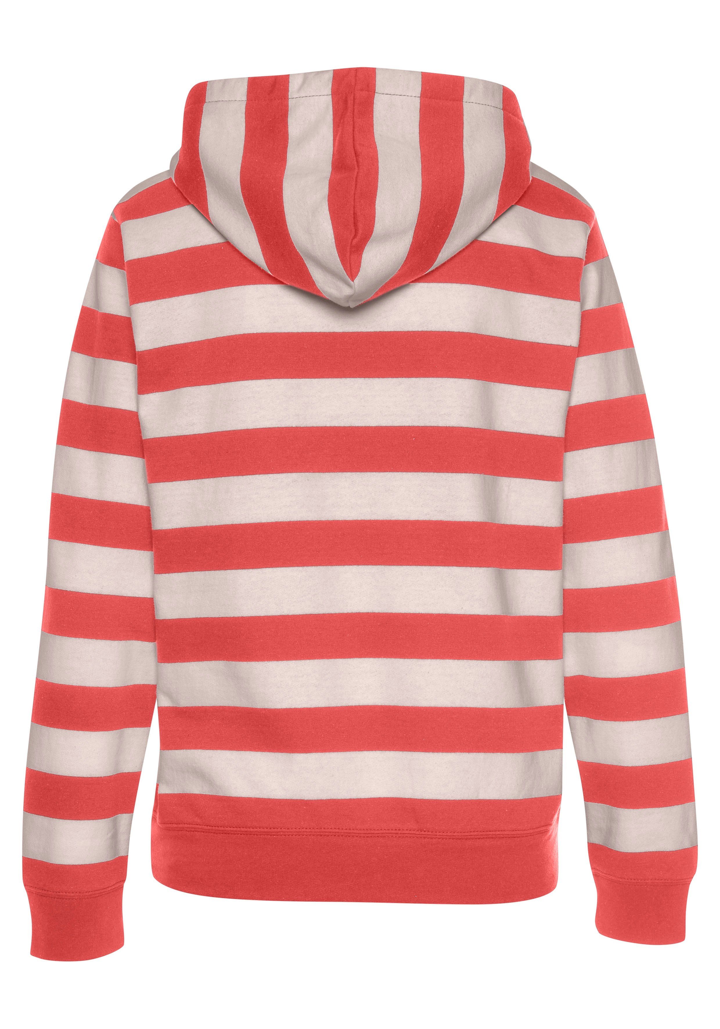 rot-nougat-gestreift im Kapuzensweatshirt Hoodie Loungewear, H.I.S Loungeanzug, Stil, maritimen