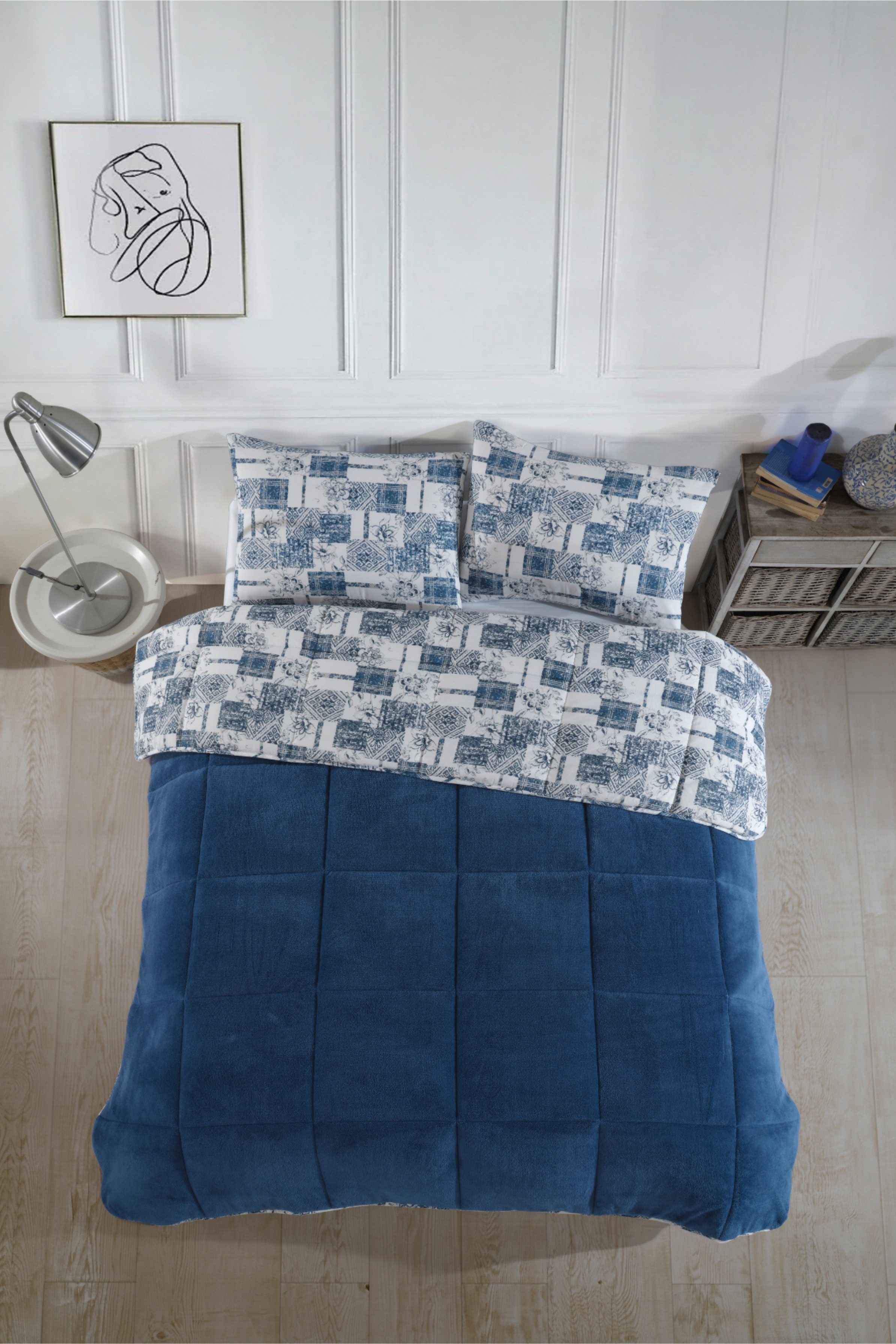 Formeya Einziehdecke Luxus Wellsoft Bettdecke 135x200 cm Wendbar mit Kissenbezug