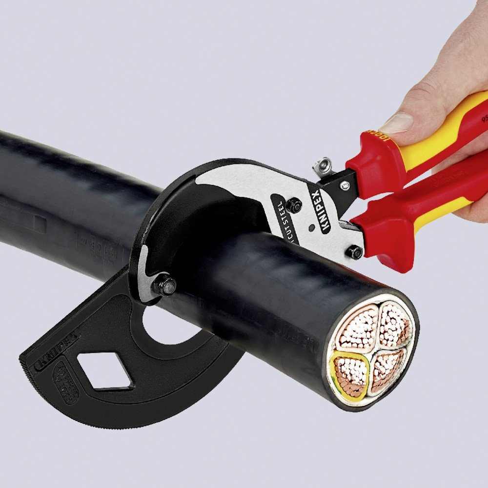 Knipex Kabelschere Knipex 95 36 320 Ratschen-Kabelschneider Geeignet für (Abisoliertechn