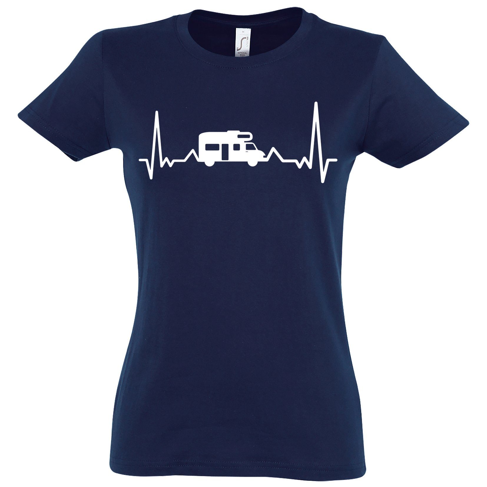 Youth Designz T-Shirt Camping Herzschlag Damen Shirt mit lustigem Capming Frontprint