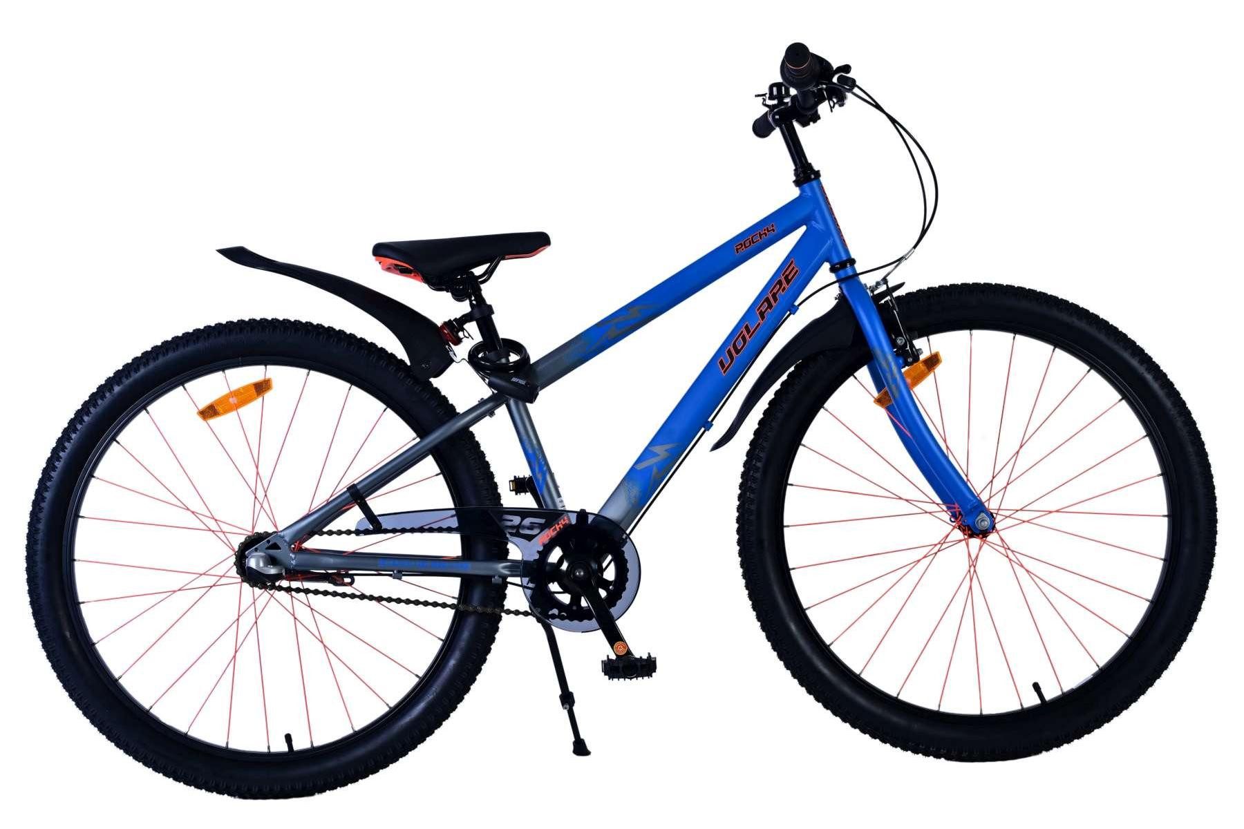 Volare Kinderfahrrad Volare Rocky Kinderfahrrad - 26 Zoll - Blau - Shimano Nexus 3 Gänge, Vorderradbremsen, Höhenverstellbarer Sattel, Reflektoren