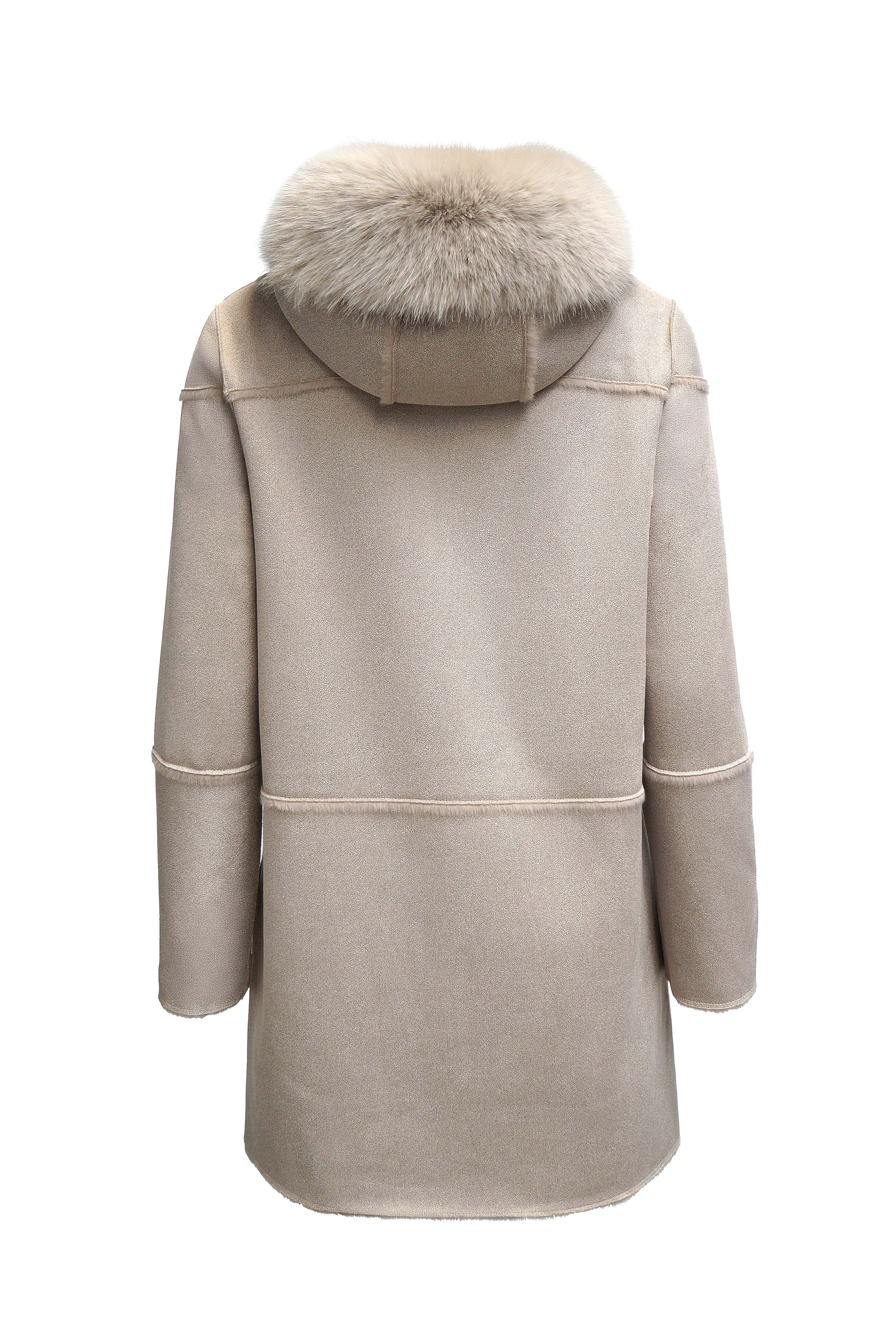 FUNK since 1776 Lederimitatmantel kurz mit Kapuze und Kunstfell - modisch elegant