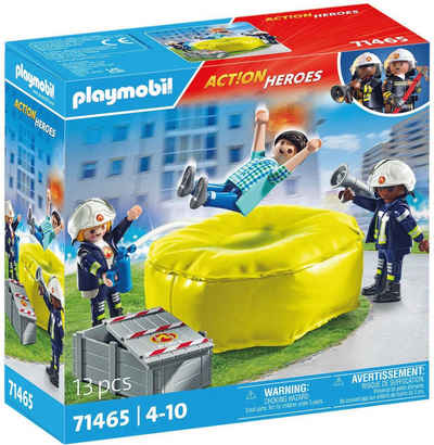 Playmobil® Konstruktions-Spielset Feuerwehrleute mit Luftkissen (71465), Action Heroes, (13 St), Made in Europe