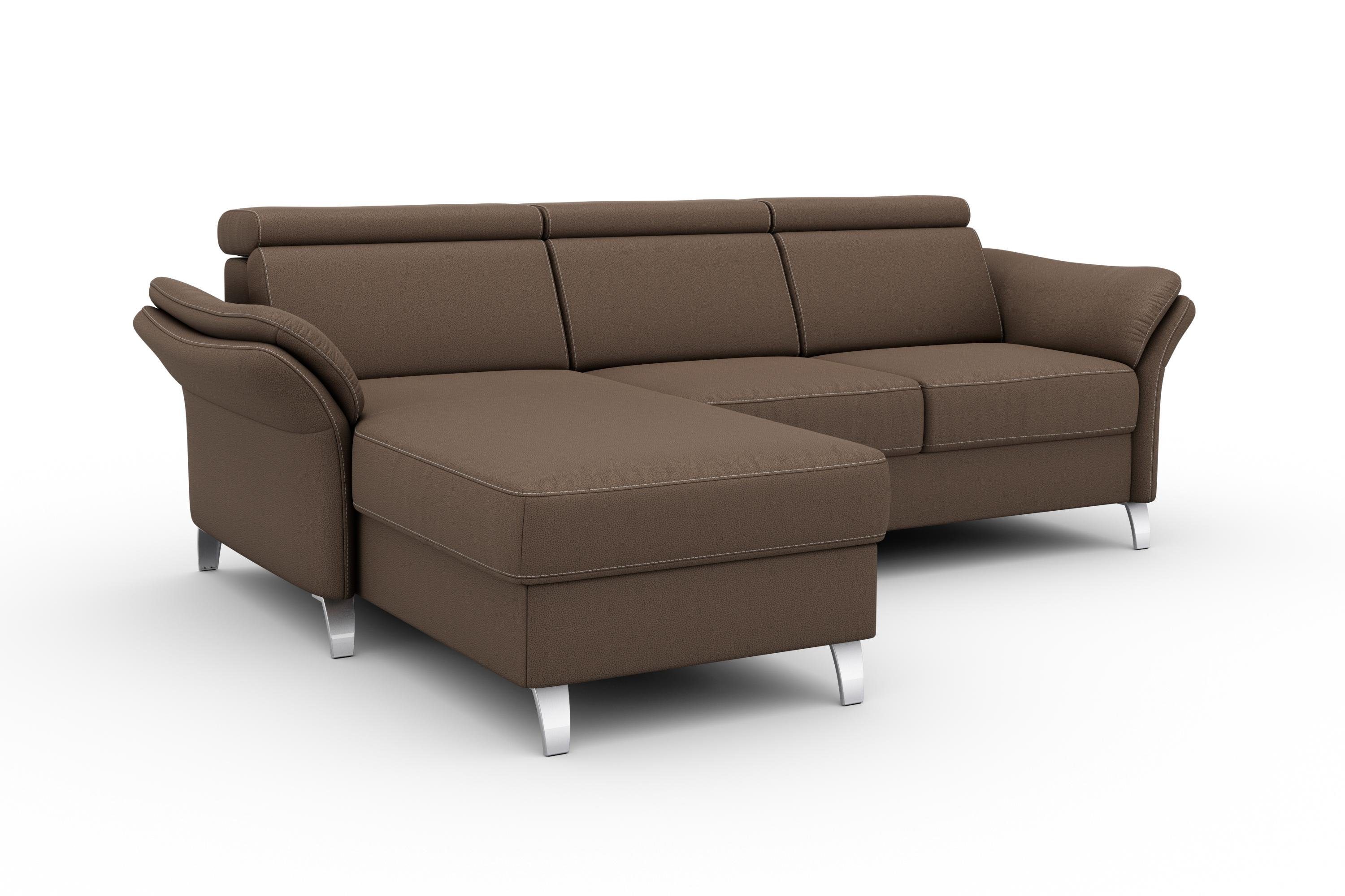 sit&more Ecksofa Vincenzo L-Form, inklusive Kopfteilverstellung, optional Schlaffunktion & Bettkasten