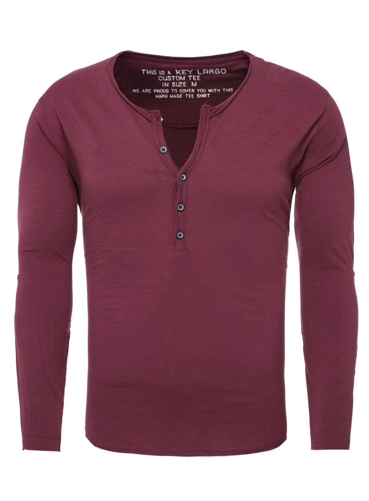 Key Largo Henleyshirt Ginger vintage Look uni Basic MLS00038 mit Knopfleist günstig online kaufen