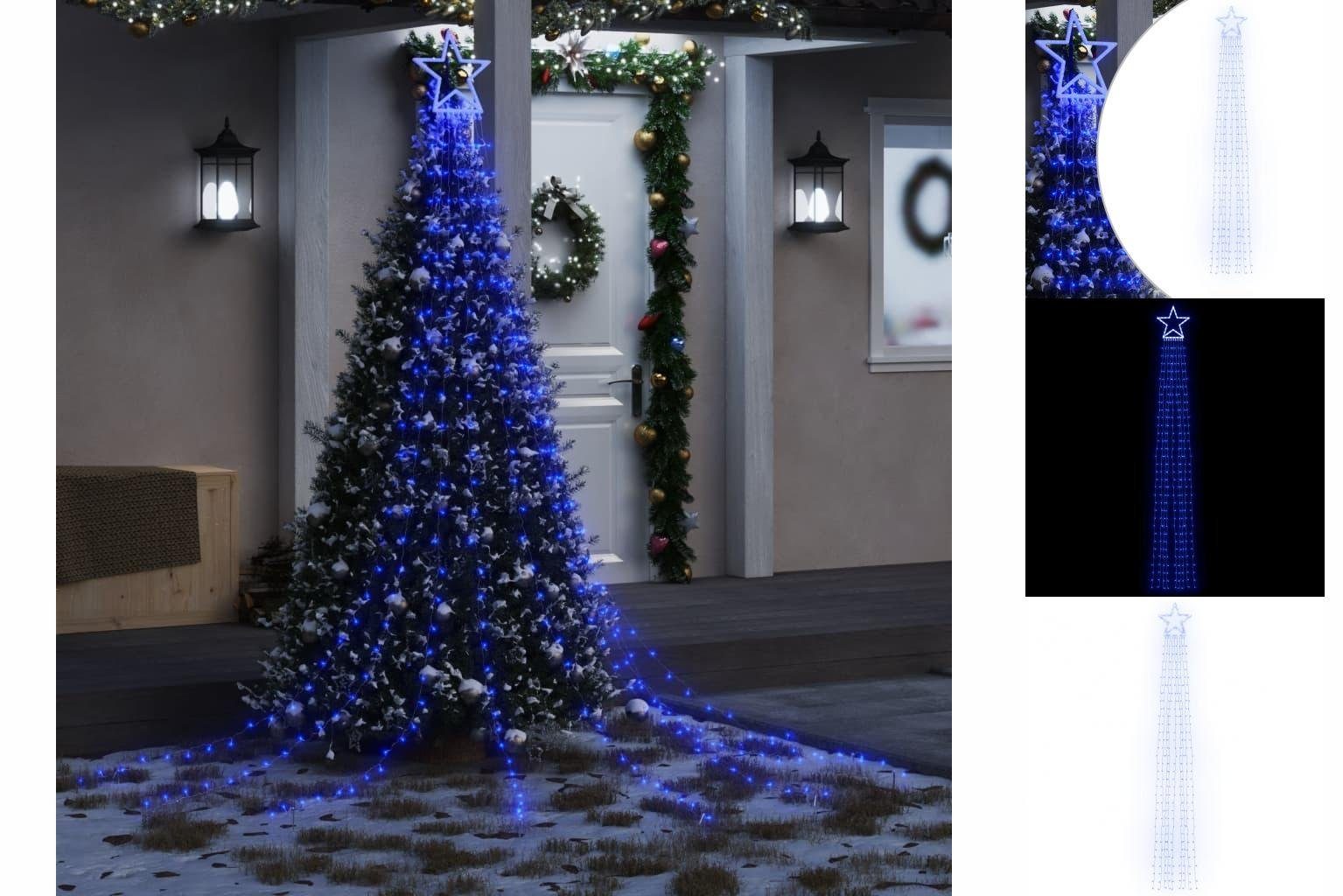 vidaXL Dekolicht Weihnachtsbaum-Beleuchtung 320 LEDs Blau 375 cm Außenbereich