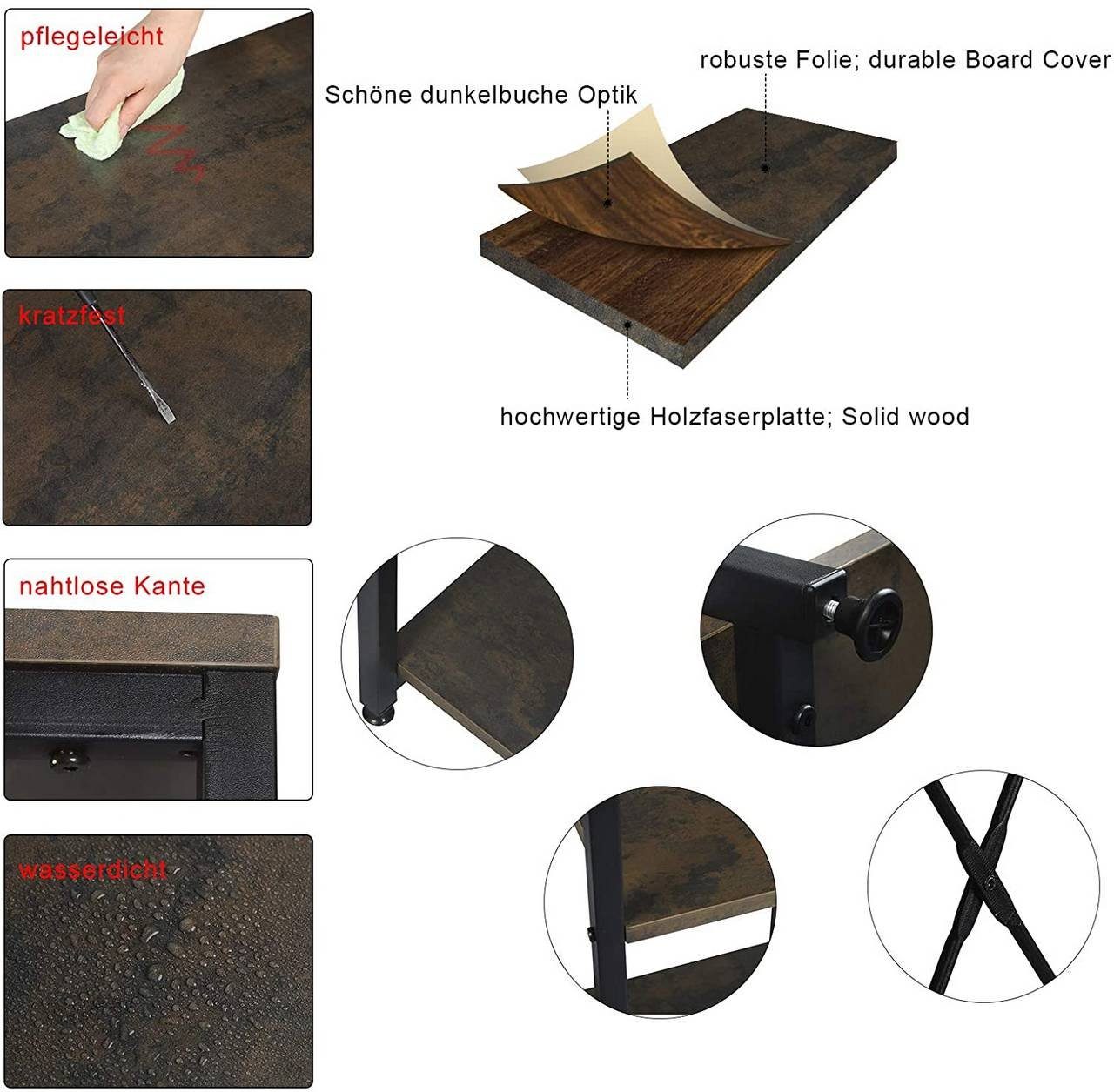 mit Kleiderstange Schuhregal Woltu schwarz-rostfarbe Garderobenständer, (1 St), Offener