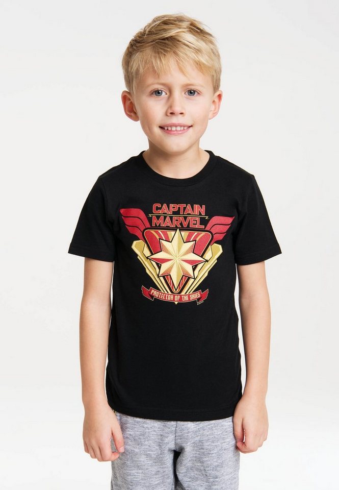 LOGOSHIRT T-Shirt Marvel Comics mit lizenzierten Originaldesign, Mit  Captain Marvel-Print auf der Front als Highlight